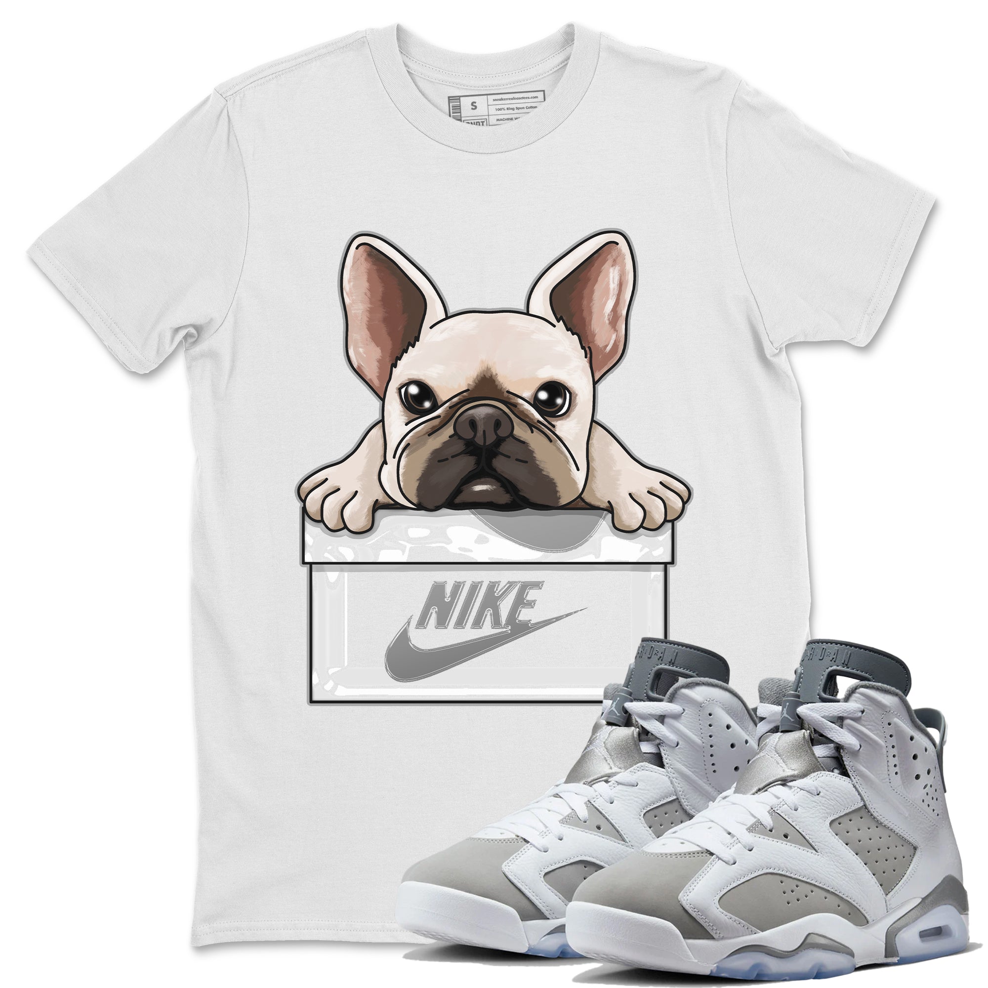 French Bulldog Unisex Tops - Air Jordan 6 Cool Grey