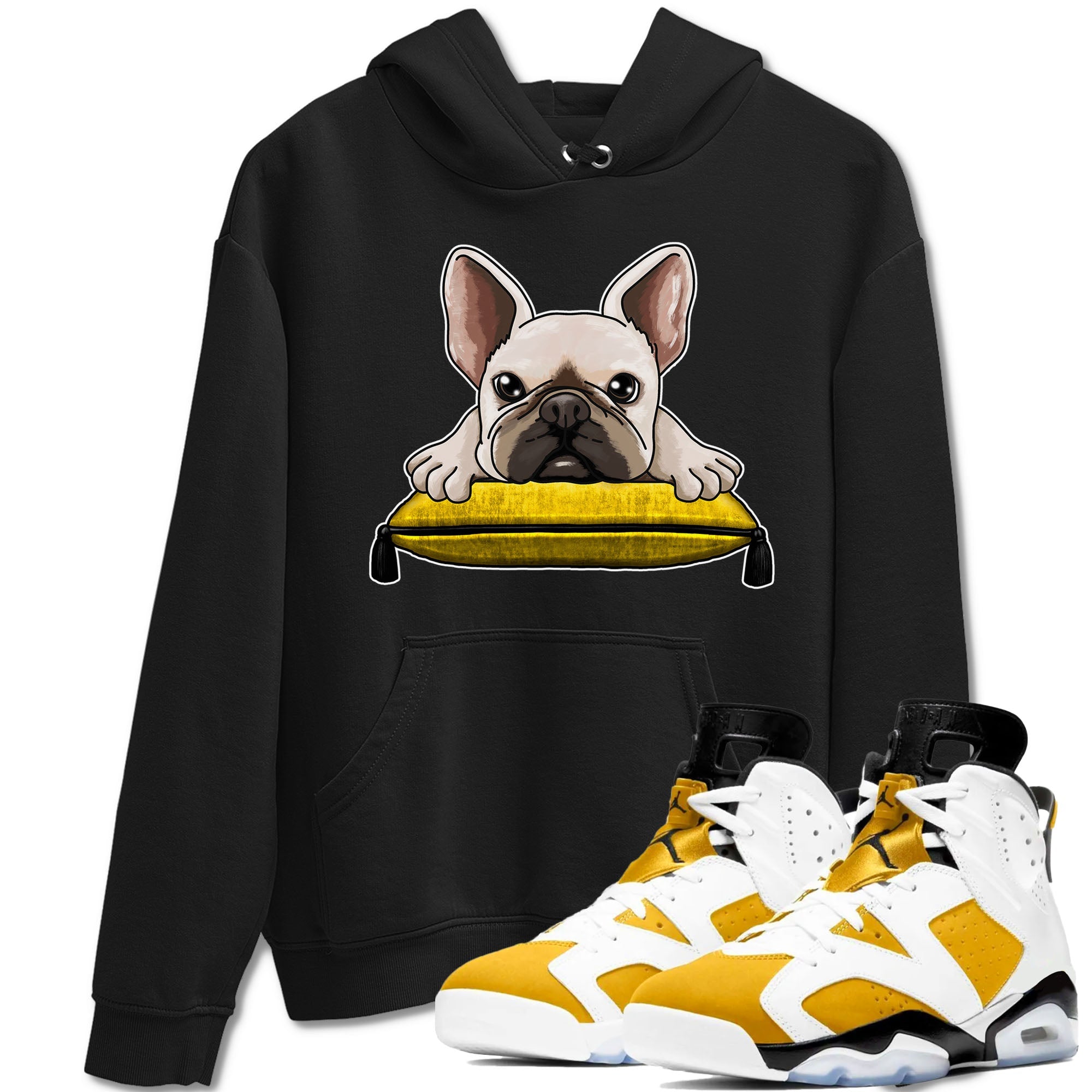 French Bulldog snkmatch Tees - Air Jordan 6 Yellow Ochre