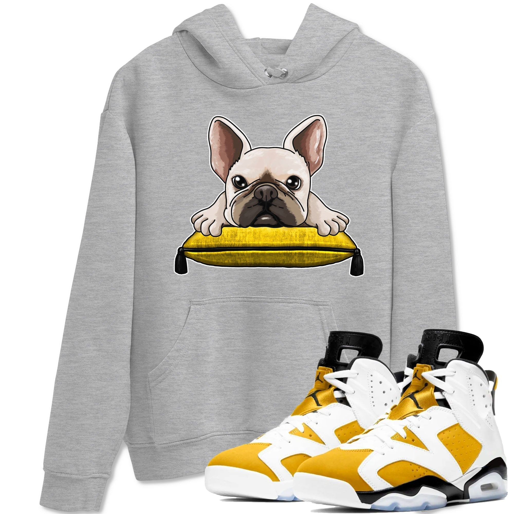 French Bulldog snkmatch Tees - Air Jordan 6 Yellow Ochre