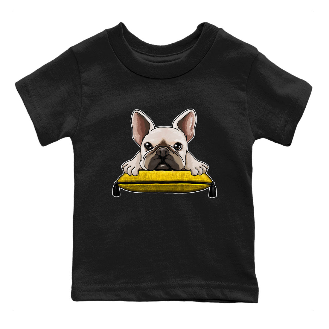 French Bulldog snkmatch Tees Kids - Air Jordan 6 Yellow Ochre