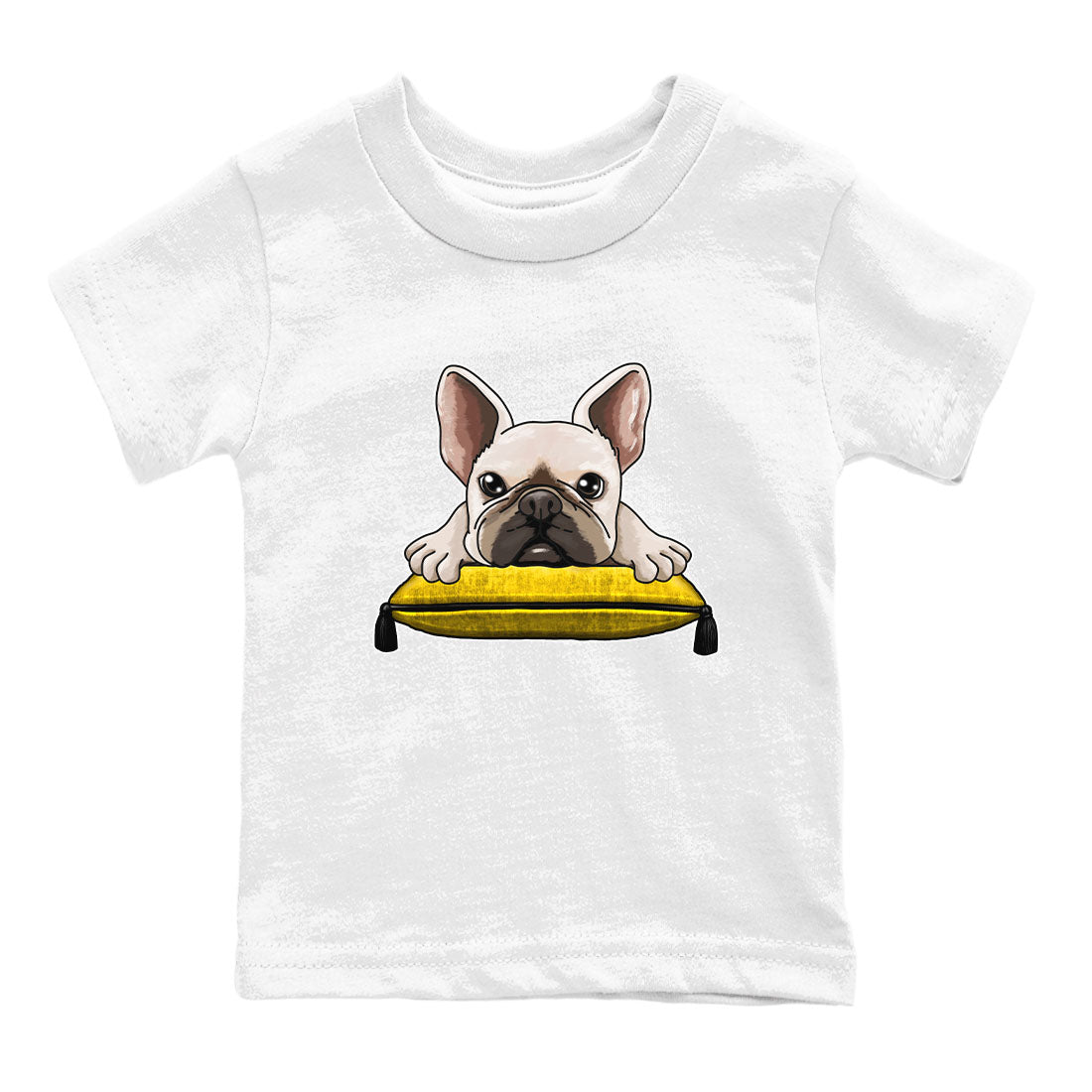 French Bulldog snkmatch Tees Kids - Air Jordan 6 Yellow Ochre