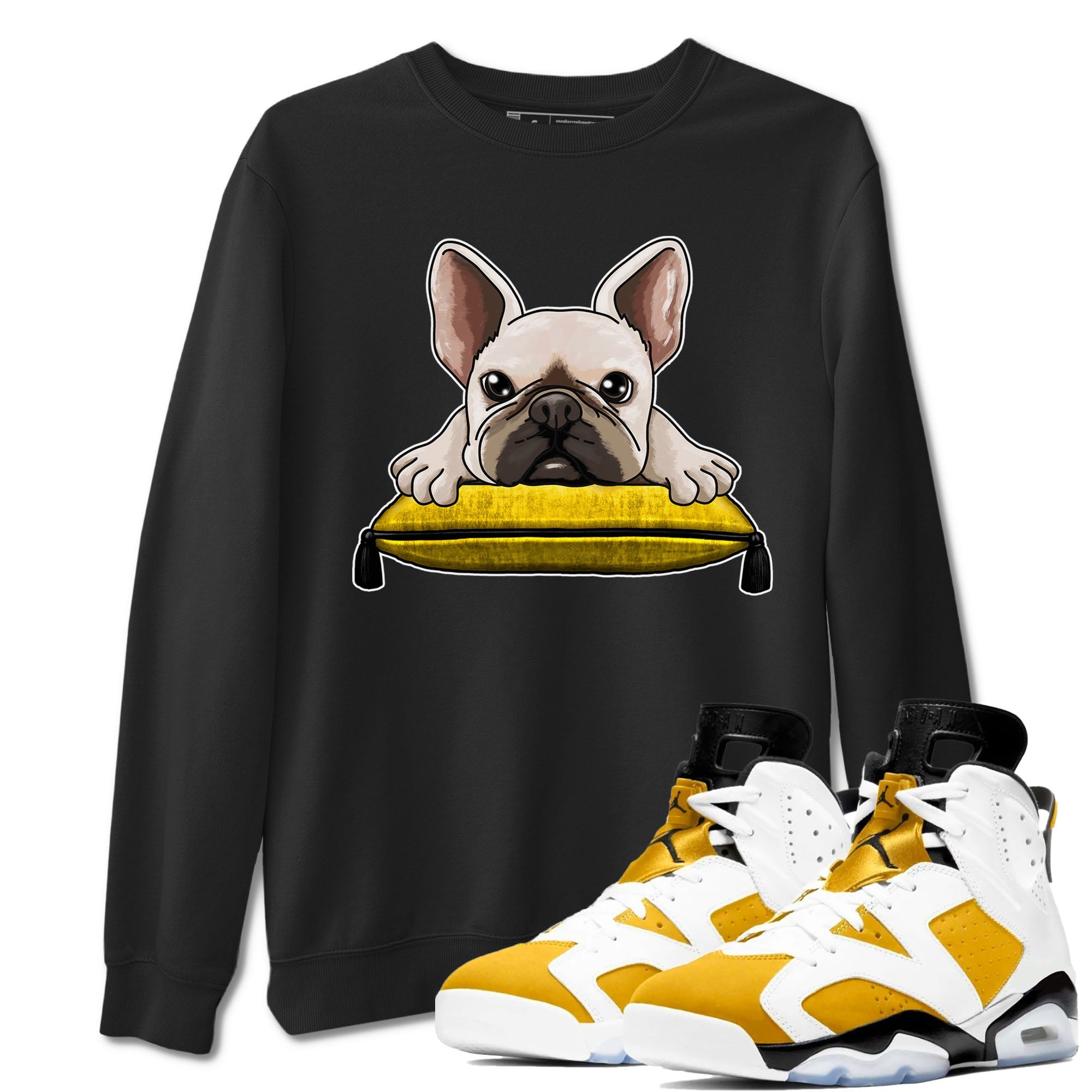 French Bulldog snkmatch Tees - Air Jordan 6 Yellow Ochre