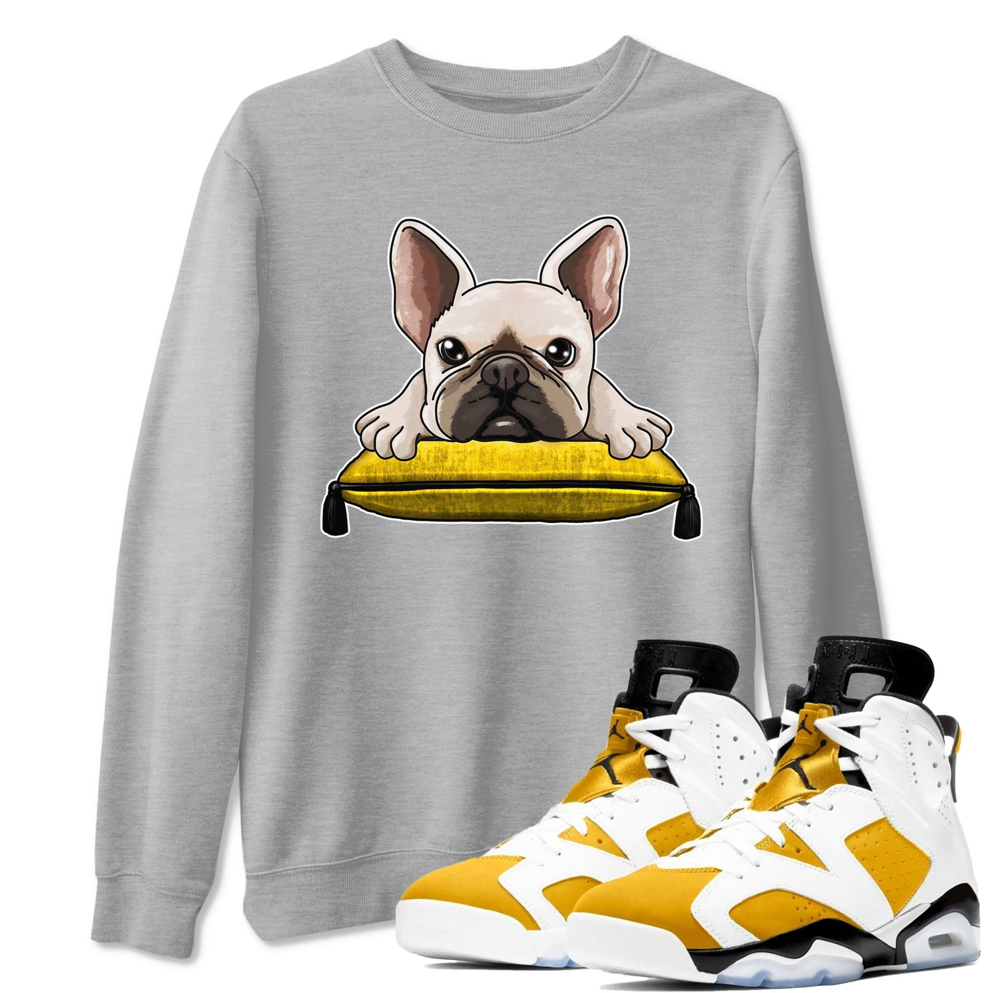 French Bulldog snkmatch Tees - Air Jordan 6 Yellow Ochre