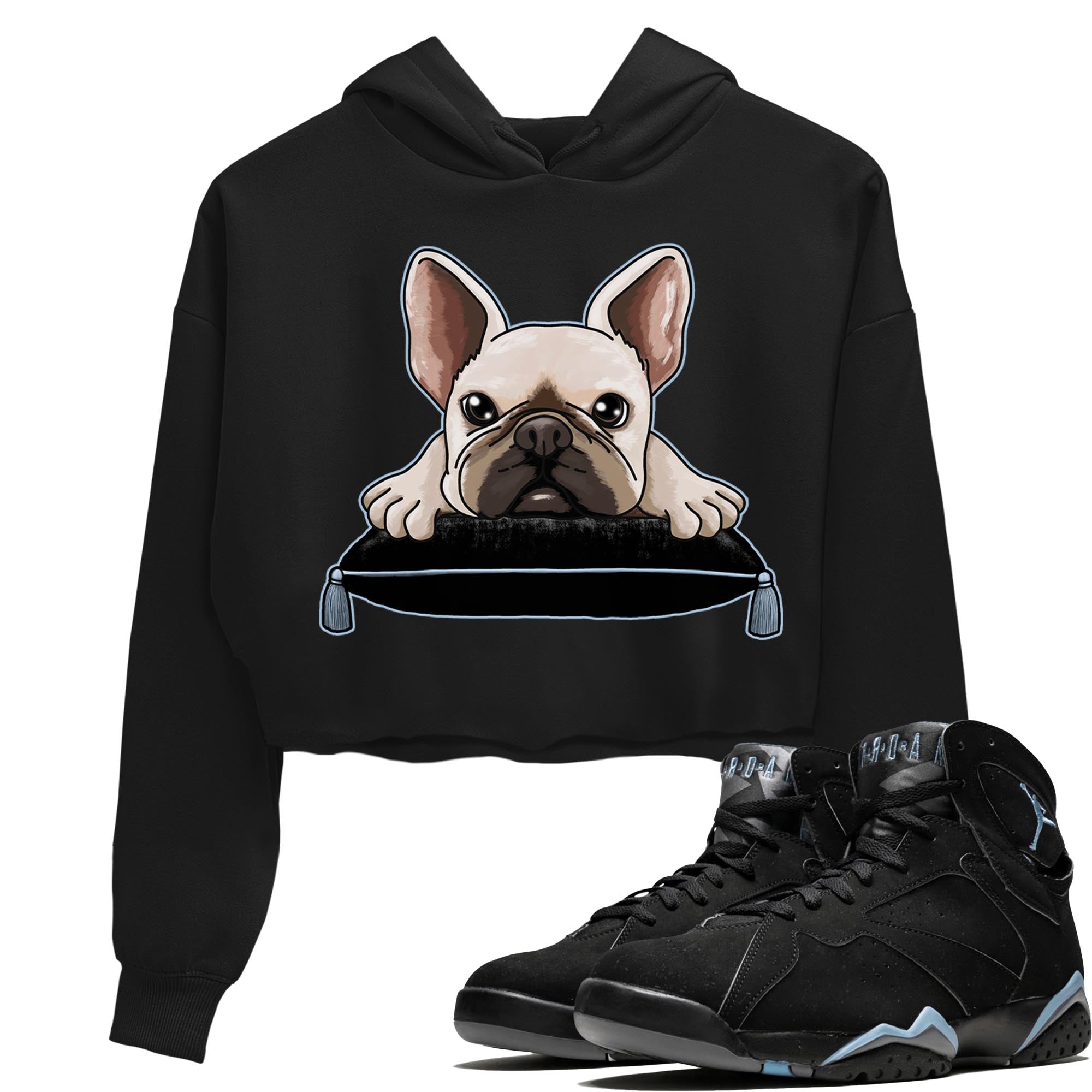 French Bulldog snkmatch Women's Top - Air Jordan 7 Chambray