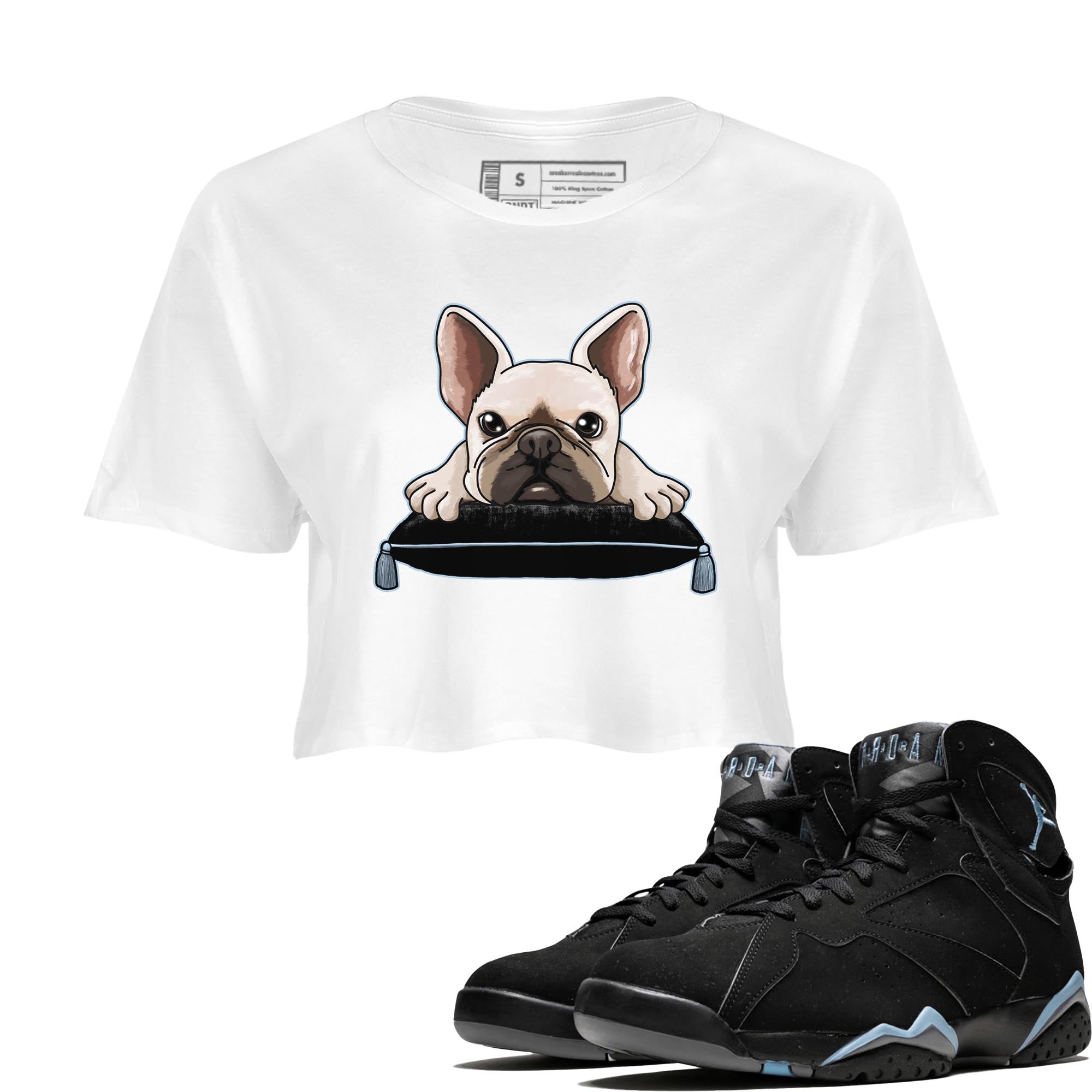 French Bulldog snkmatch Women's Top - Air Jordan 7 Chambray
