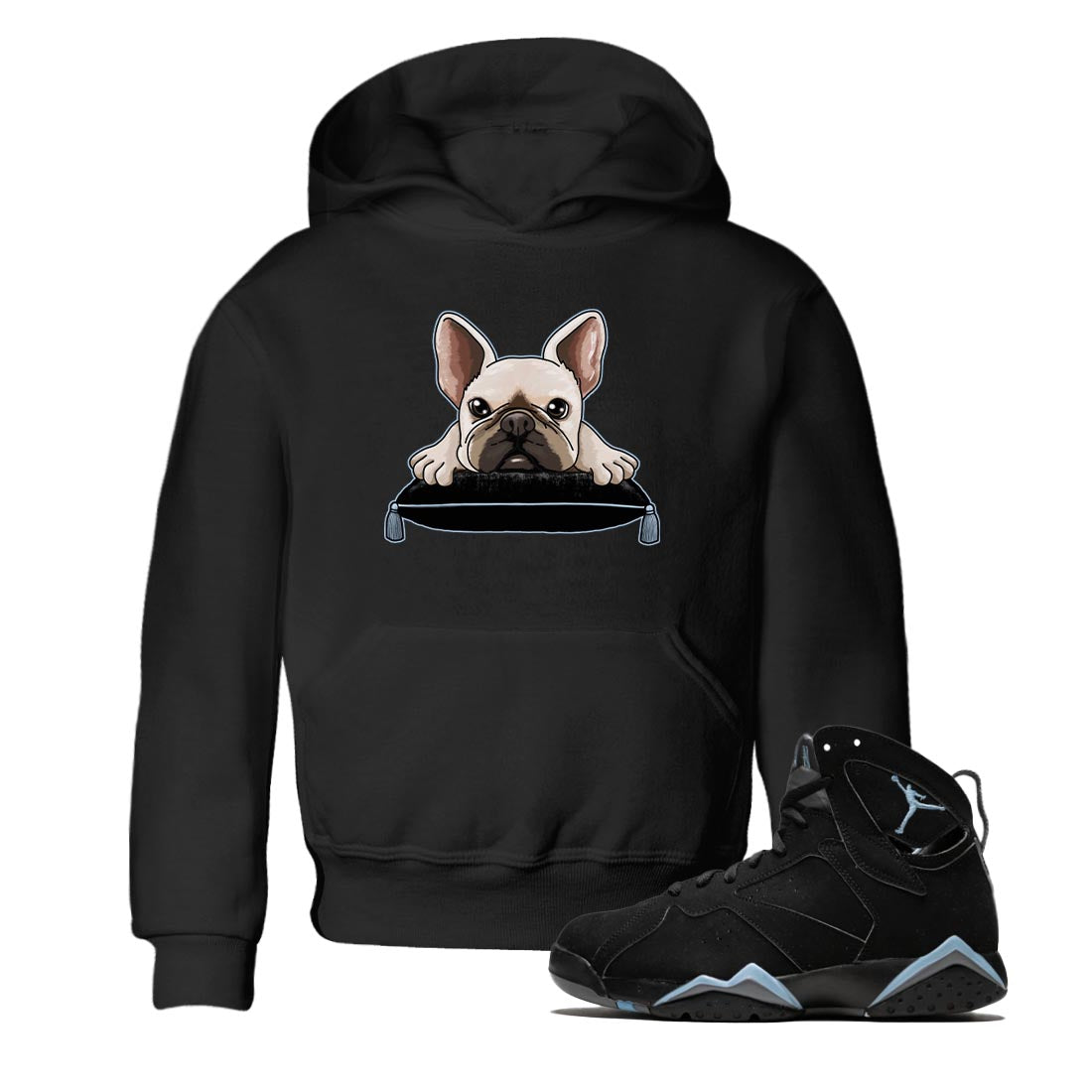 French Bulldog snkmatch Tee Kids - Air Jordan 7 Chambray