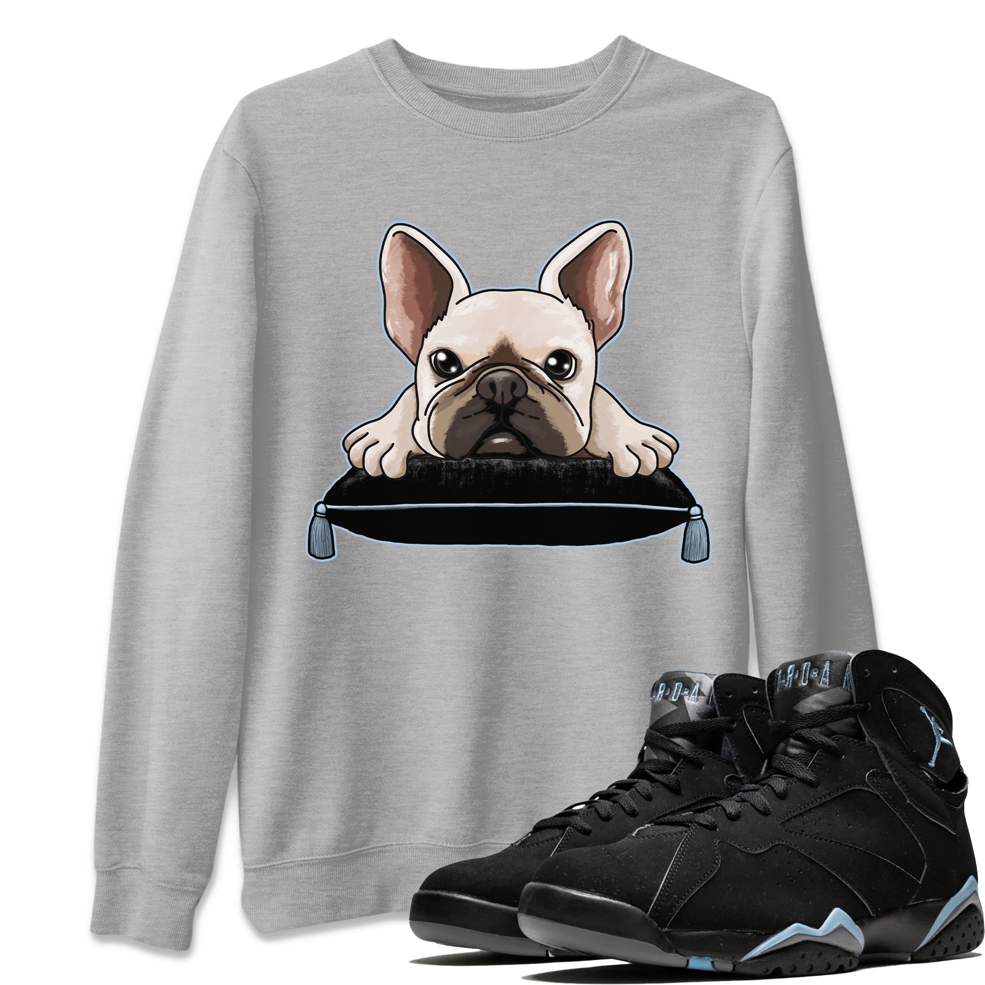 French Bulldog snkmatch Tee - Air Jordan 7 Chambray