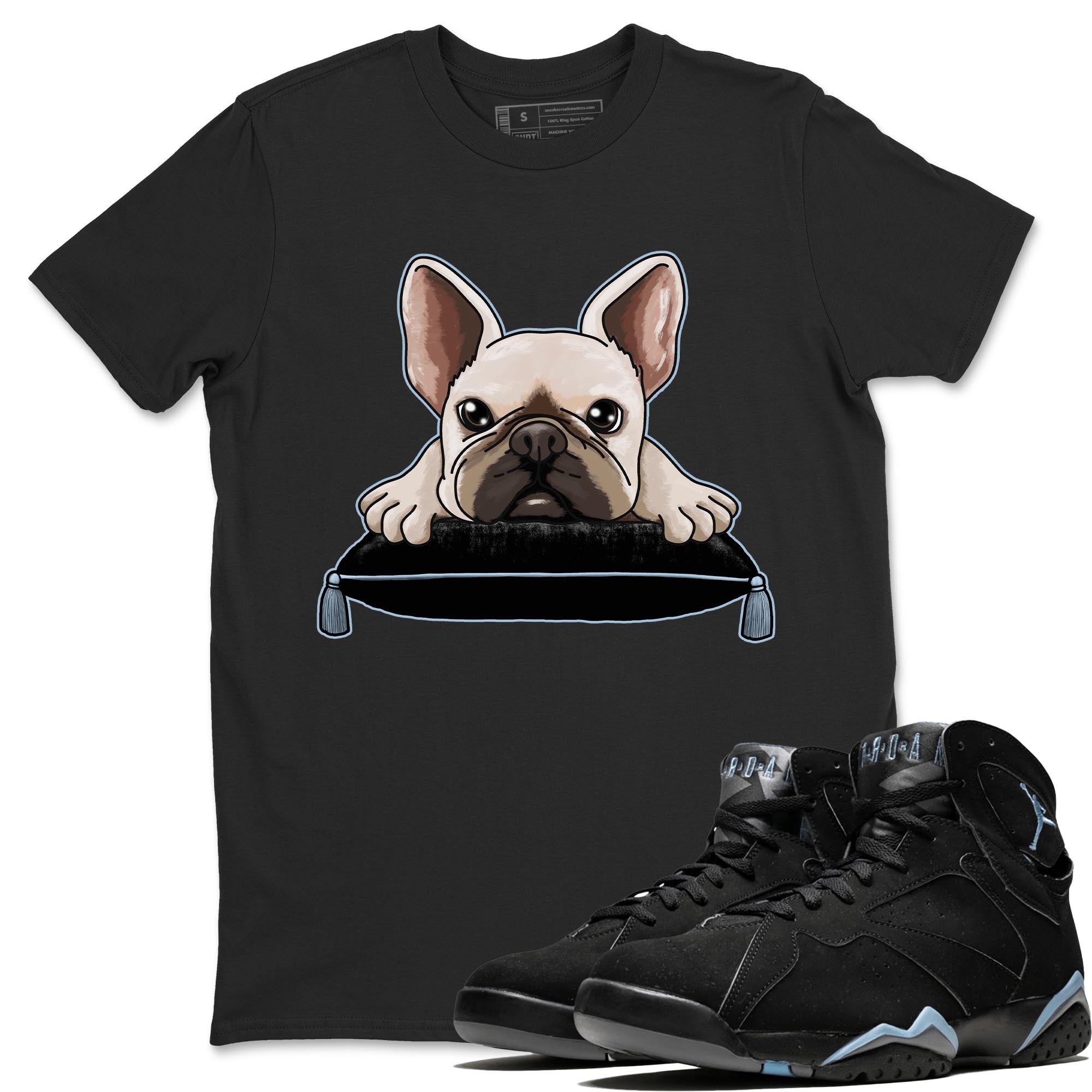 French Bulldog snkmatch Tee - Air Jordan 7 Chambray
