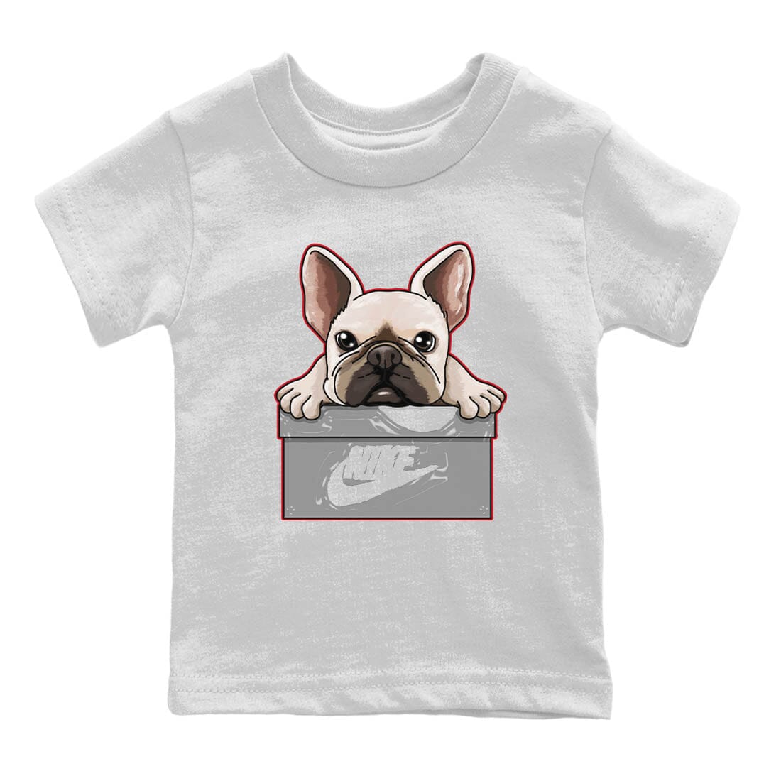 French Bulldog Kids Tops - Air Jordan 9 Fire Red