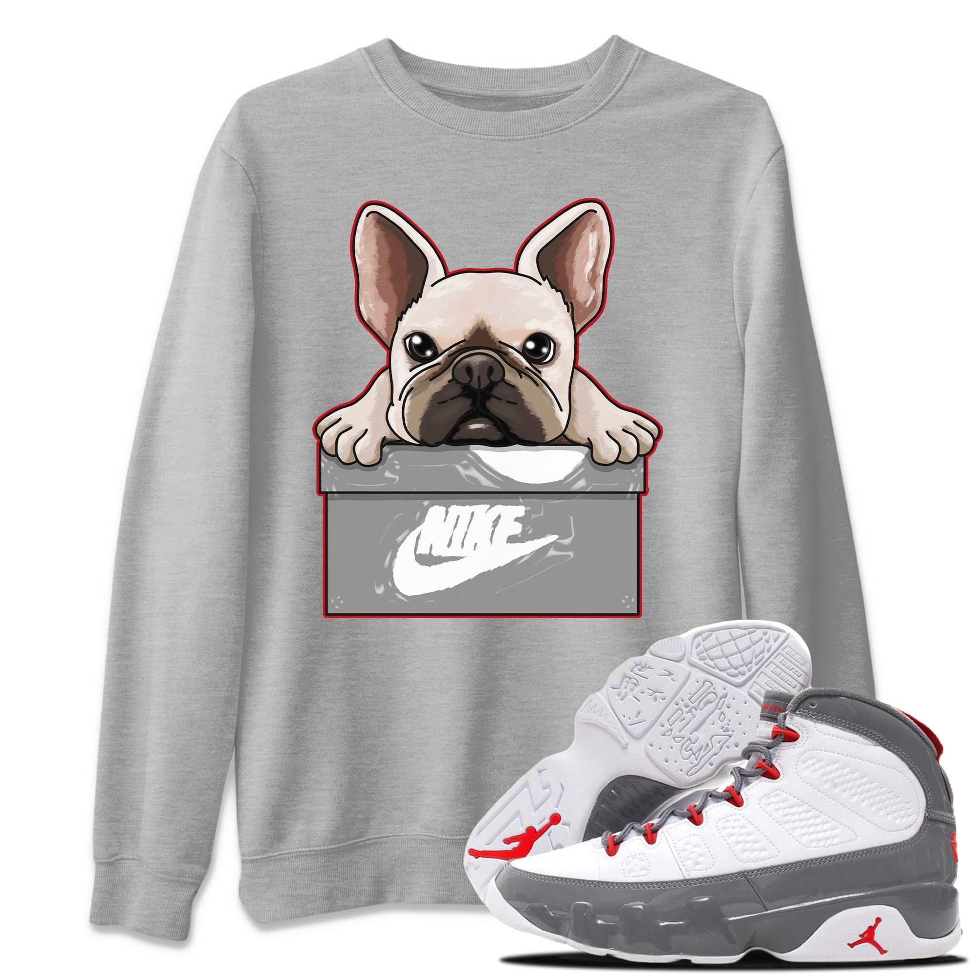 French Bulldog Unisex Tops - Air Jordan 9 Fire Red