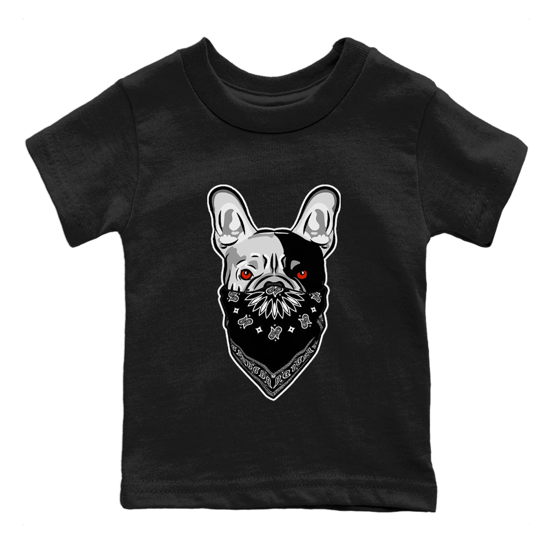 French Bulldog Bandana Kids Tops - Air Jordan 13 Black Flint