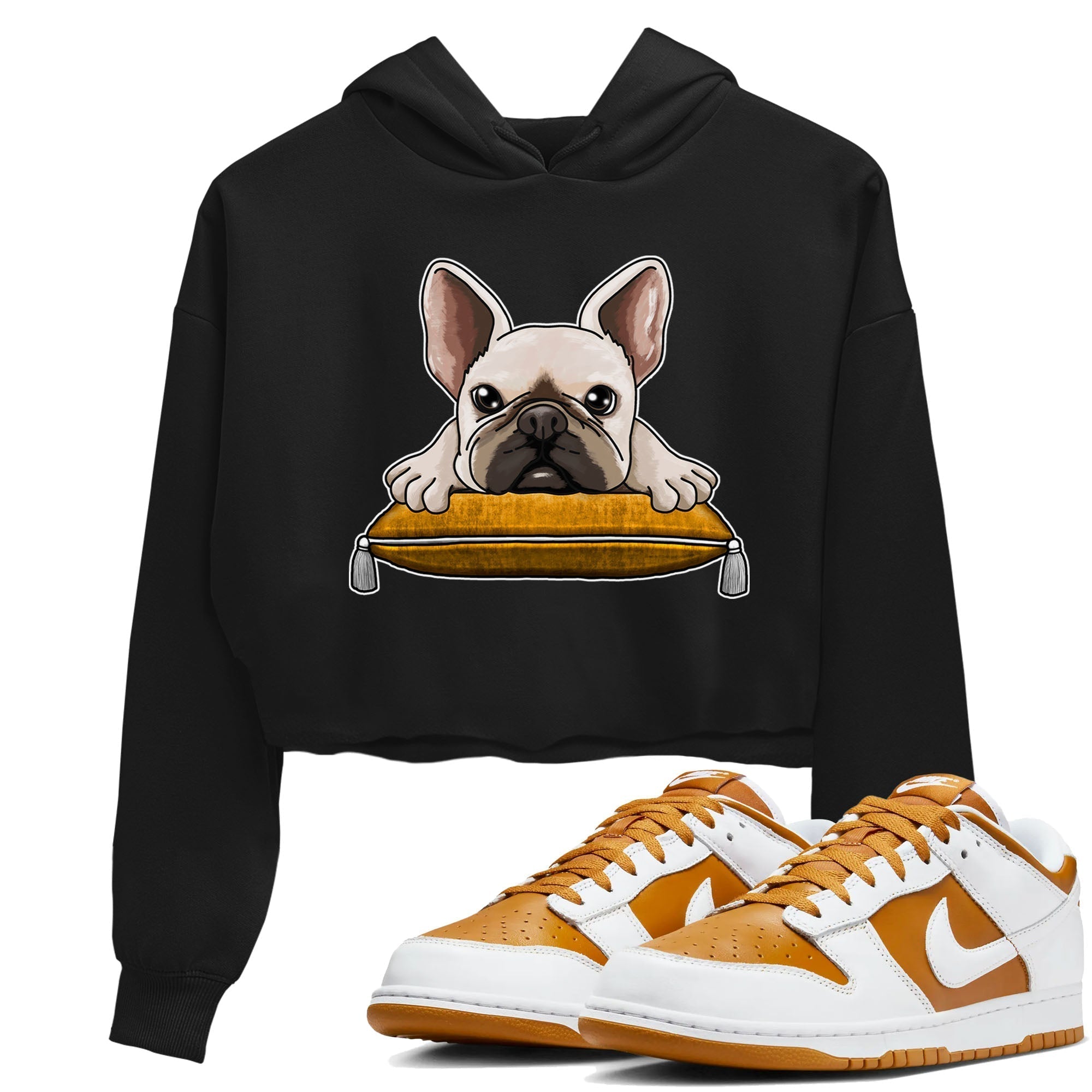 French Bulldog snkmatch Tees Crop Top - Dunk Dark Curry