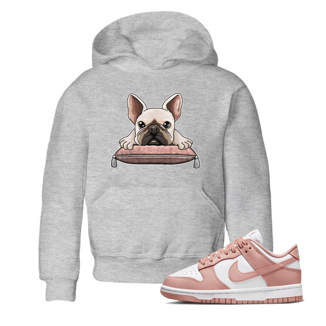 French Bulldog snkmatch Tee Kids - Dunk Rose Whisper