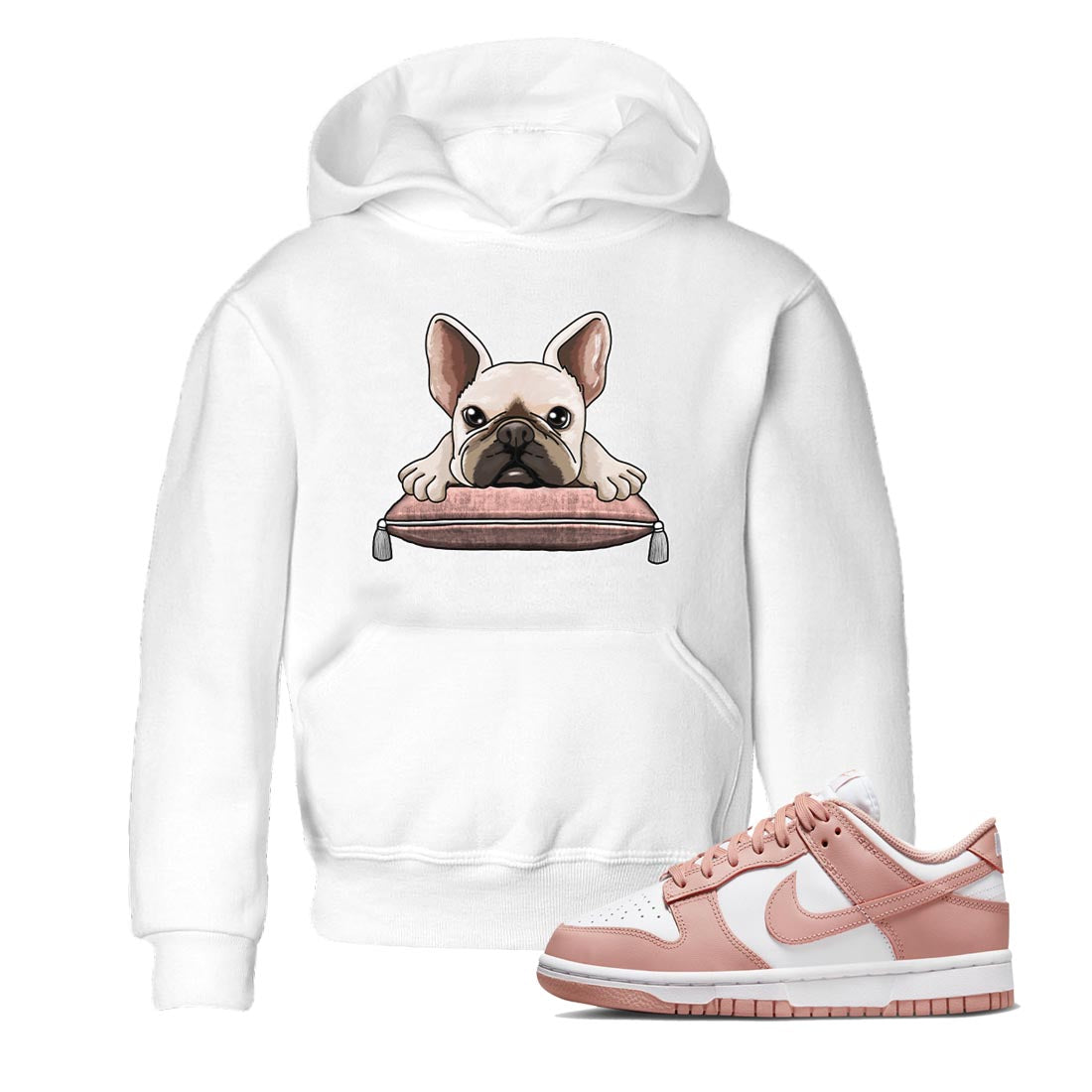 French Bulldog snkmatch Tee Kids - Dunk Rose Whisper