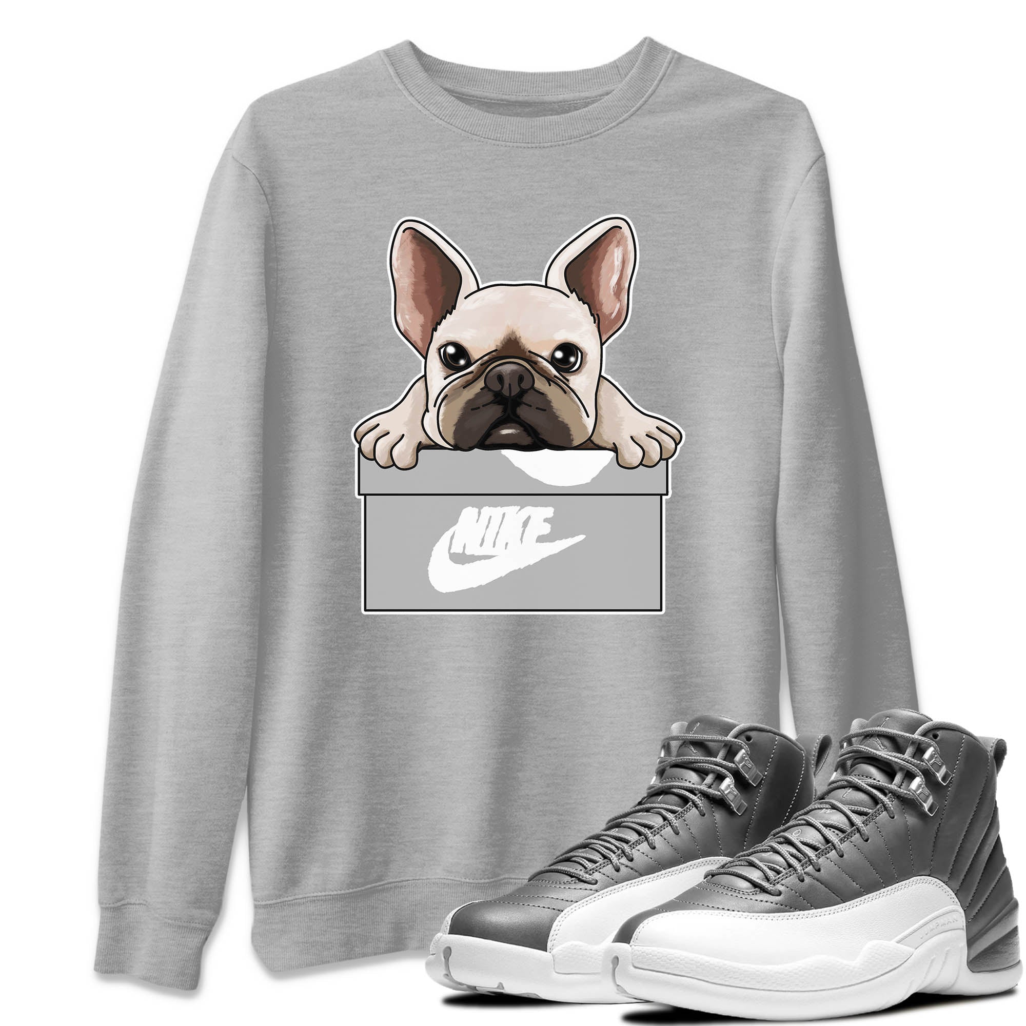 French Bulldog Unisex Tops - Air Jordan 12 Stealth