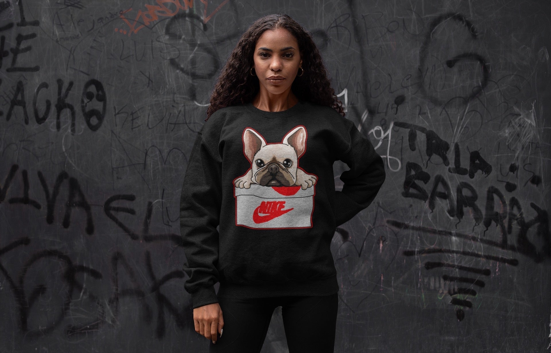 French Bulldog Unisex Tops - Air Jordan 3 Fire Red