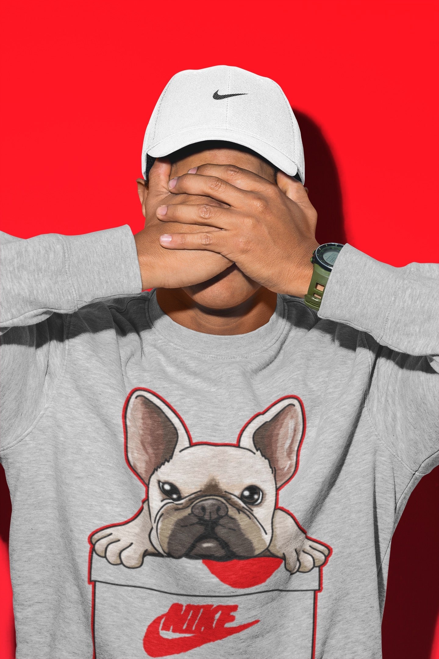 French Bulldog Unisex Tops - Air Jordan 3 Fire Red