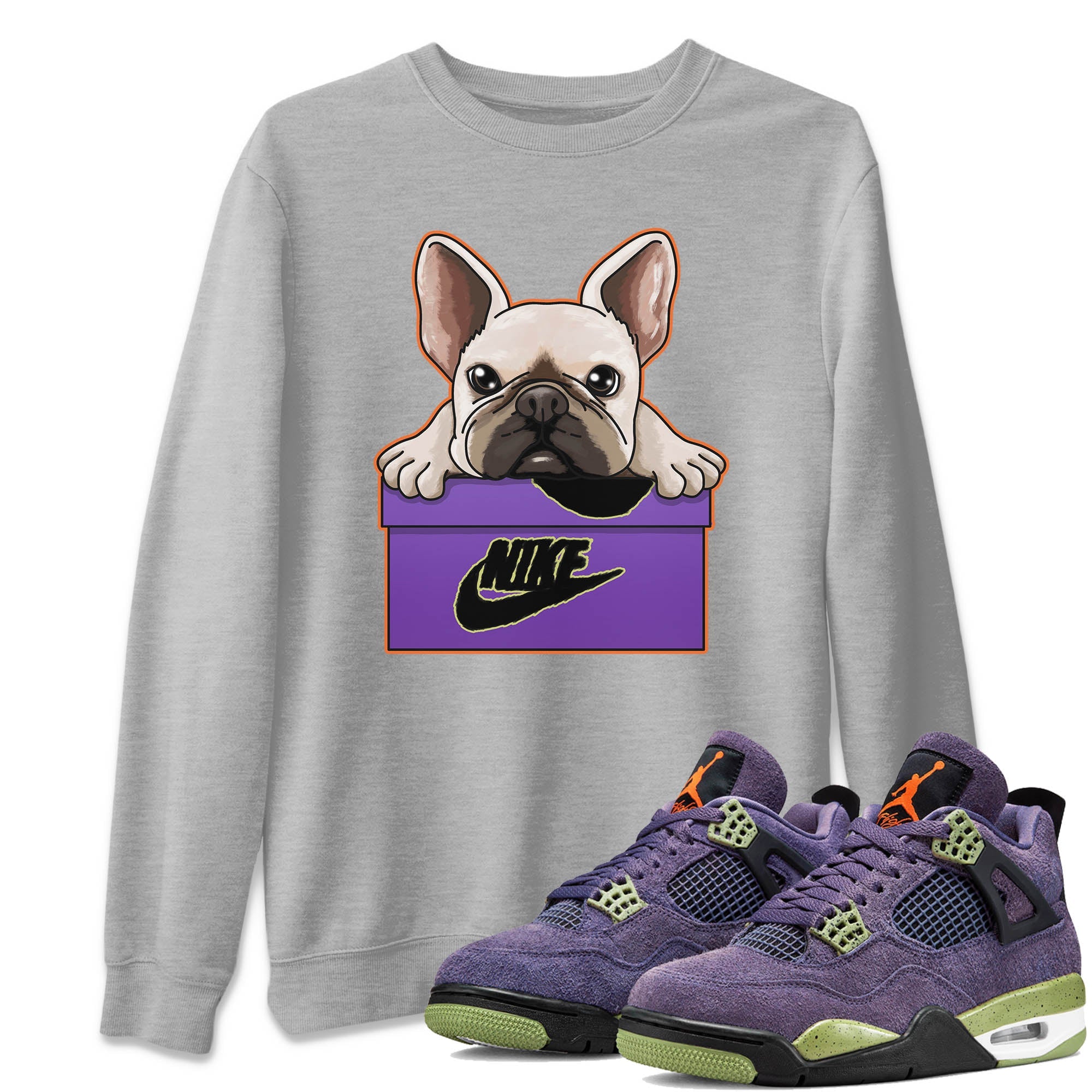 French Bulldog Unisex Tops - Air Jordan 4 Canyon Purple