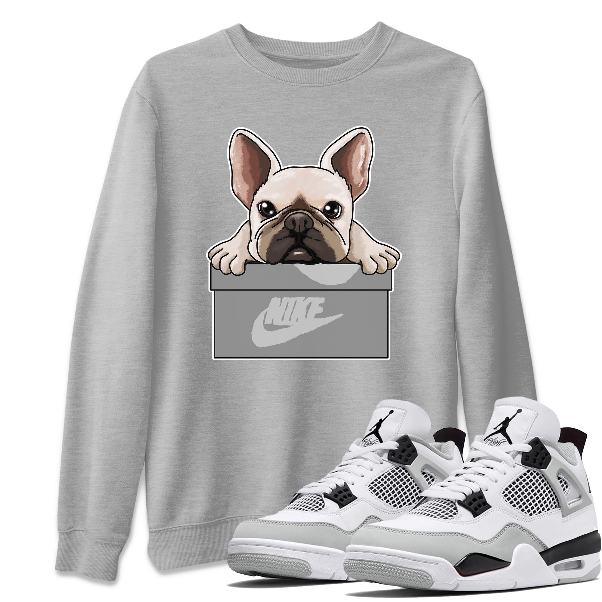 French Bulldog Unisex Tops - Air Jordan 4 Military Black