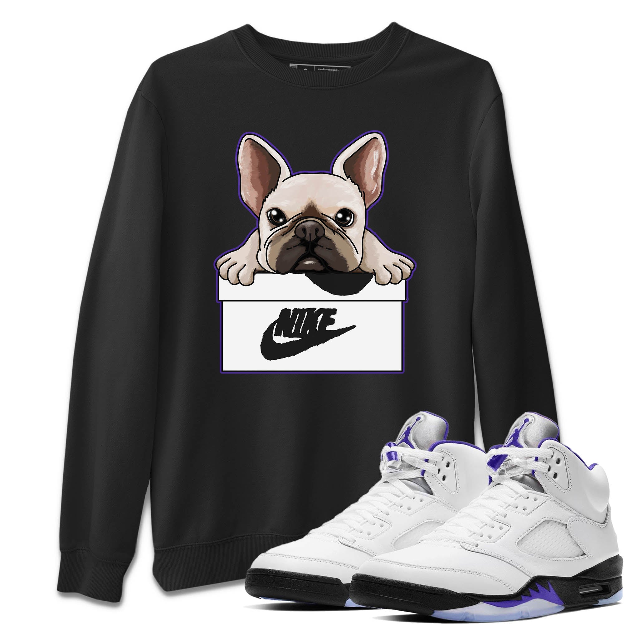 French Bulldog Unisex Tops - Air Jordan 5 Concord