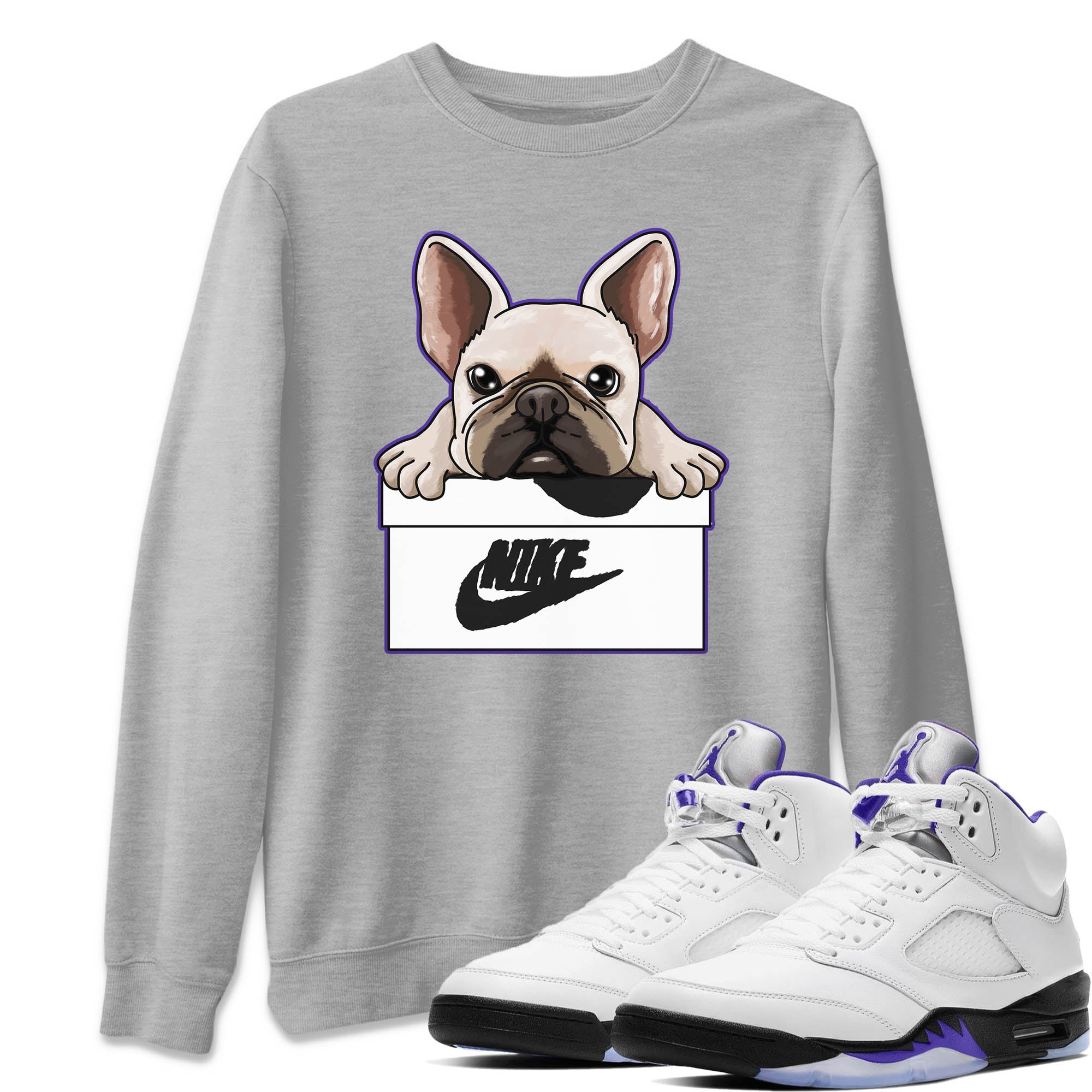 French Bulldog Unisex Tops - Air Jordan 5 Concord