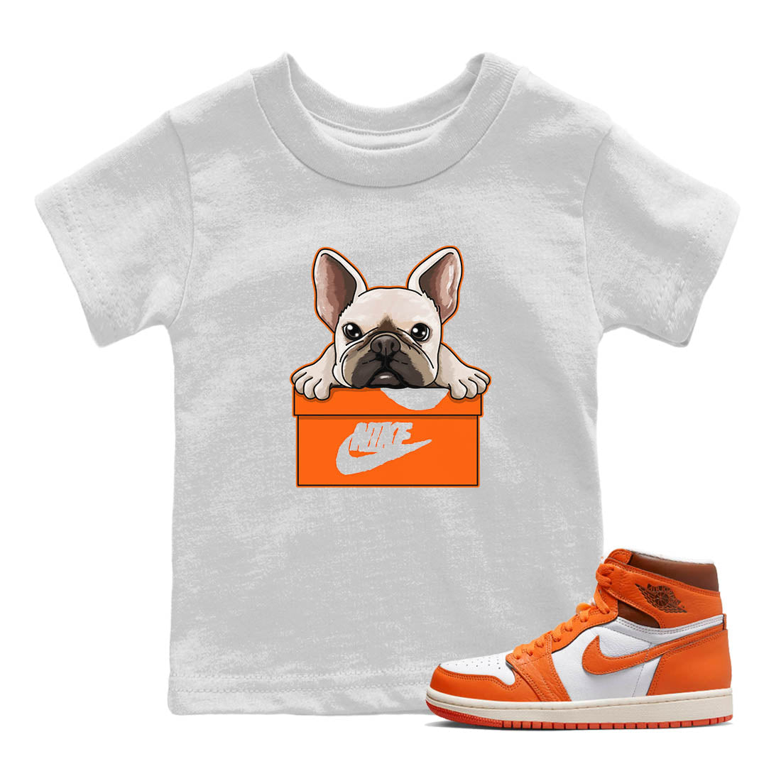 French Bulldog Kids Tops - Air Jordan 1 Starfish