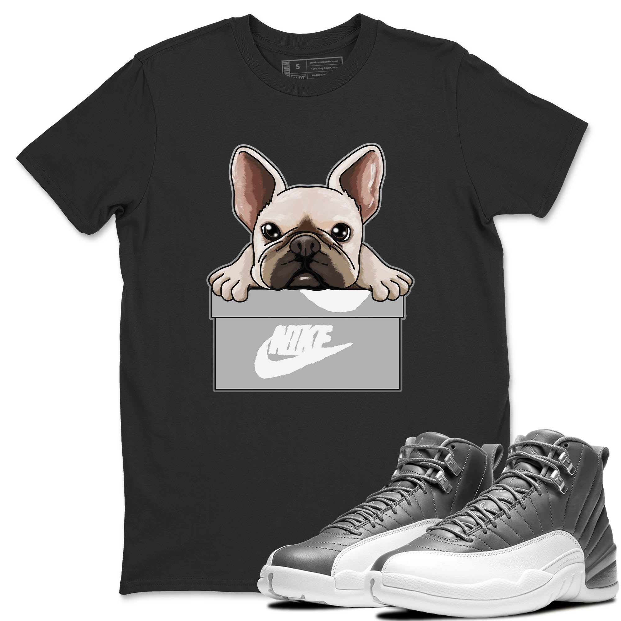 French Bulldog Unisex Tops - Air Jordan 12 Stealth