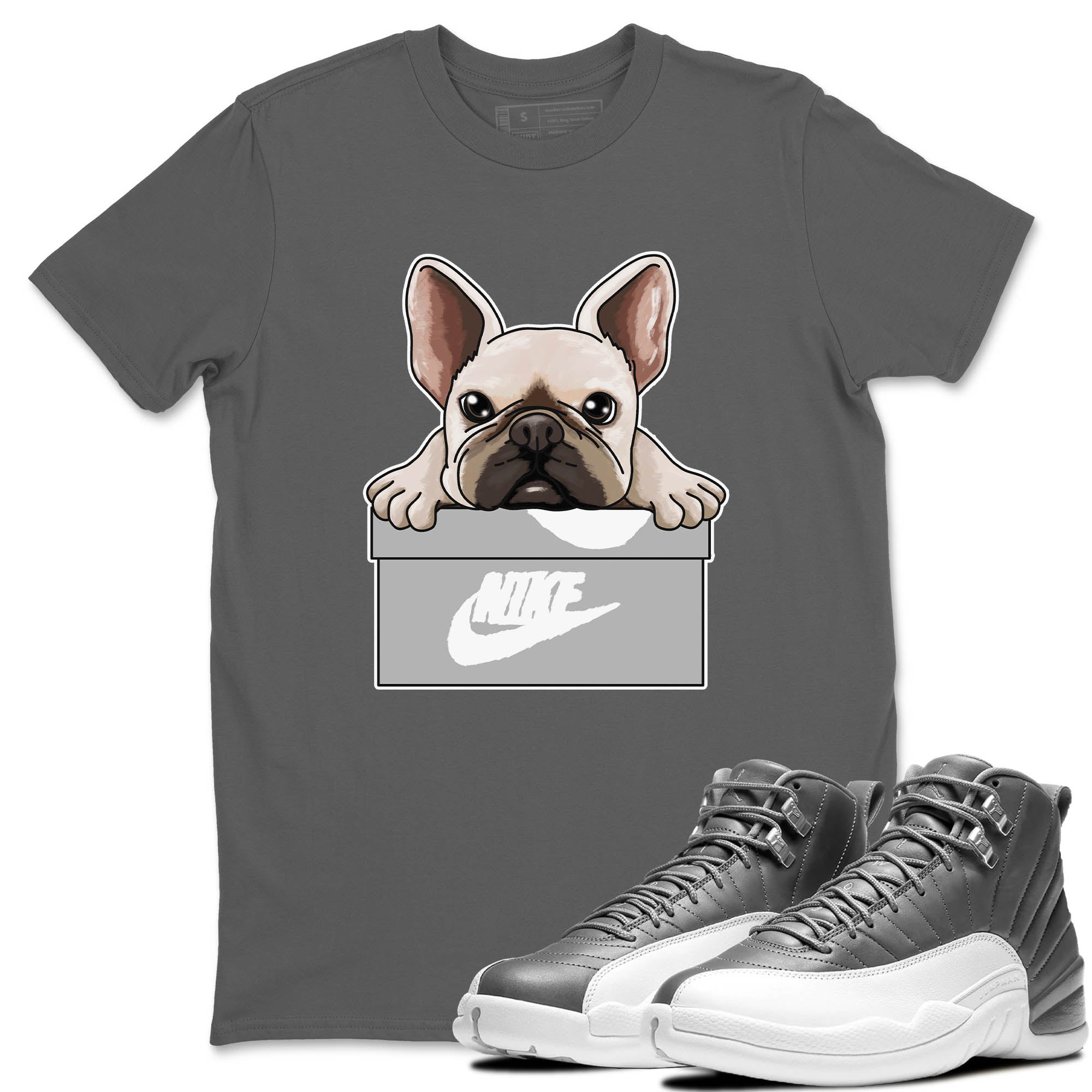 French Bulldog Unisex Tops - Air Jordan 12 Stealth