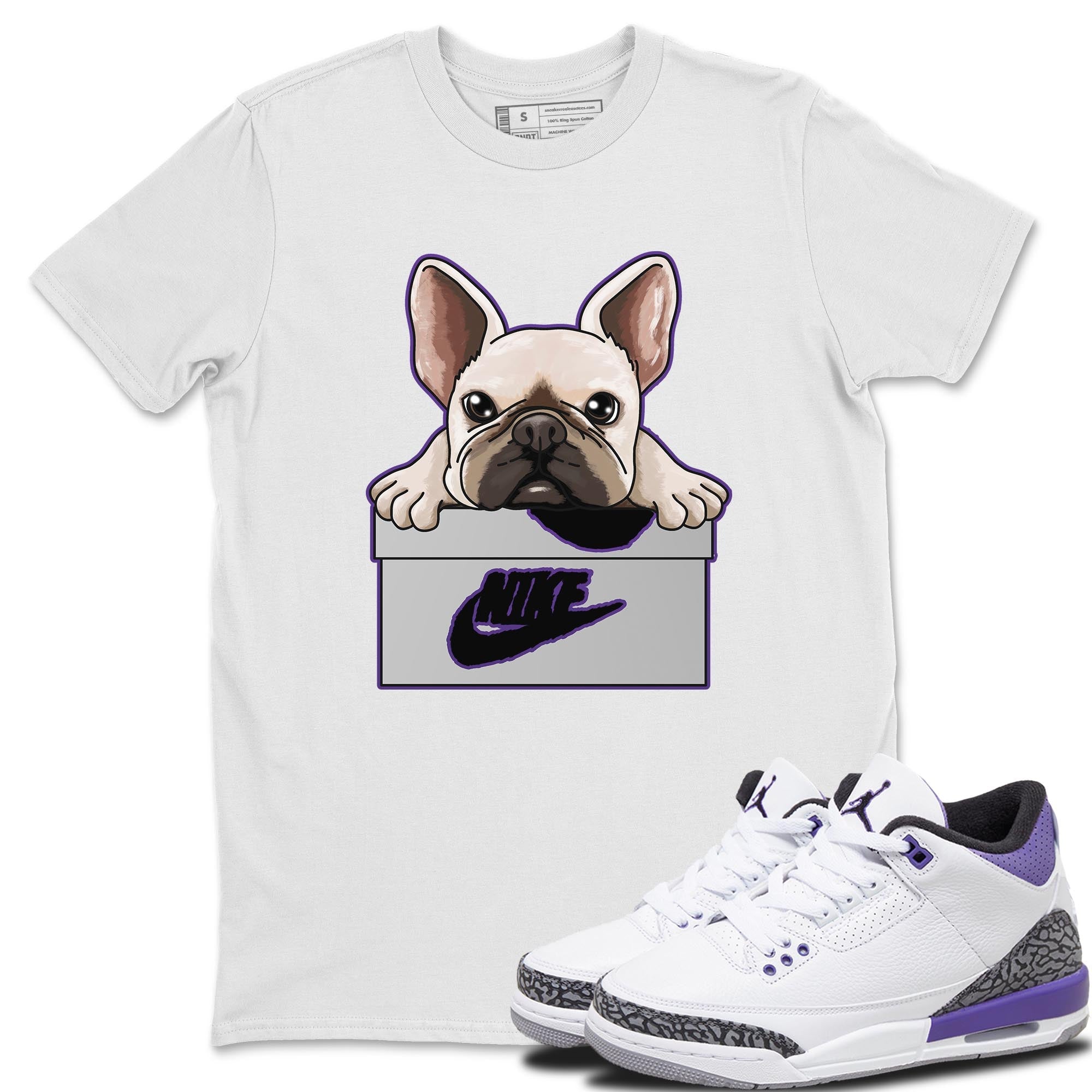 French Bulldog Unisex Tops - Air Jordan 3 Dark Iris