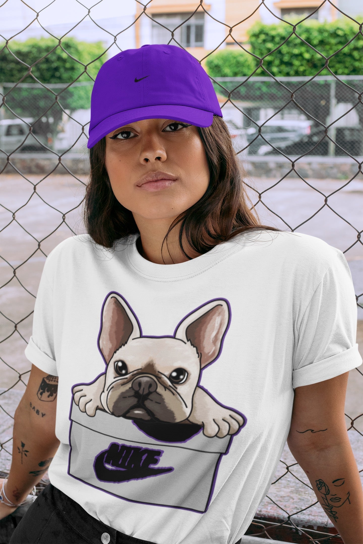 French Bulldog Unisex Tops - Air Jordan 3 Dark Iris