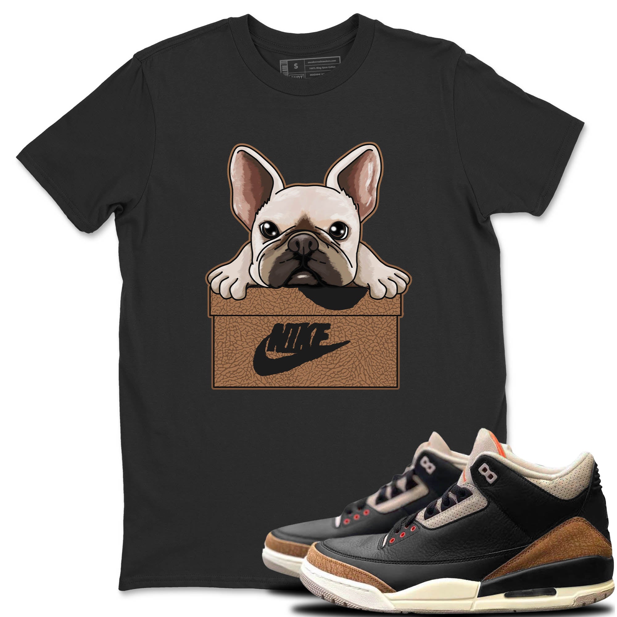 French Bulldog Unisex Tops - Air Jordan 3 Desert Elephant