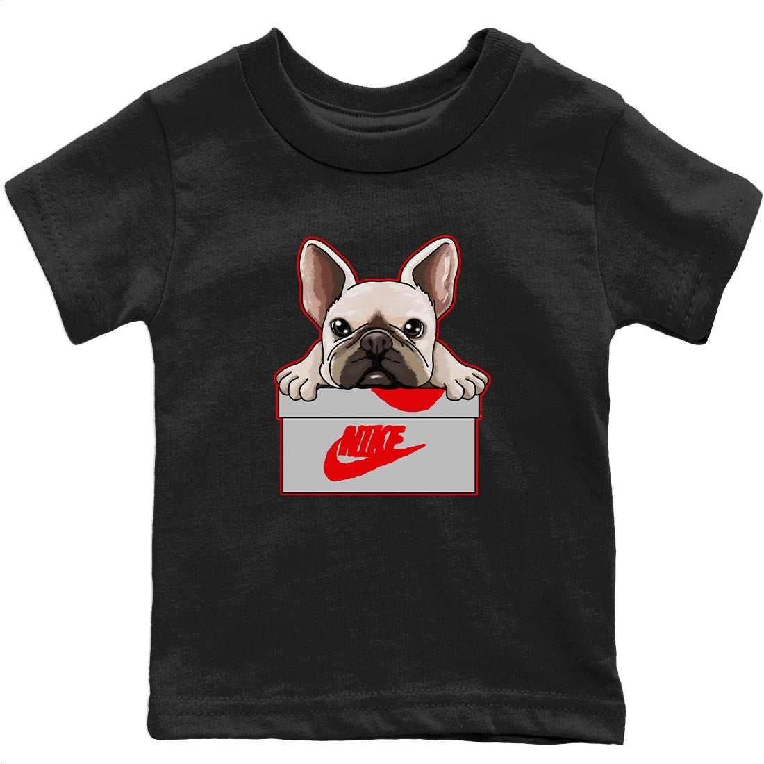 French Bulldog Kids Tops - Air Jordan 3 Fire Red