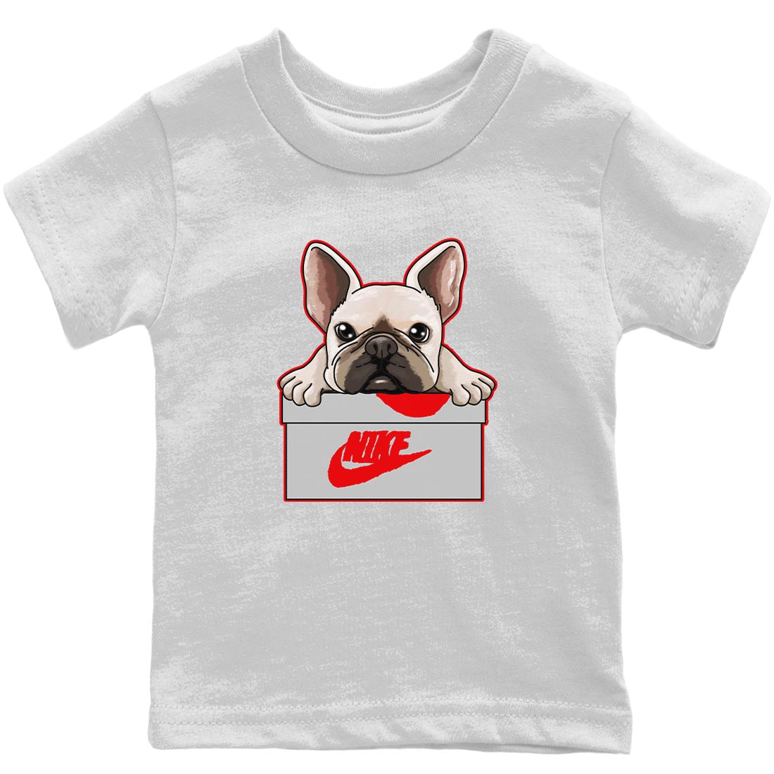 French Bulldog Kids Tops - Air Jordan 3 Fire Red