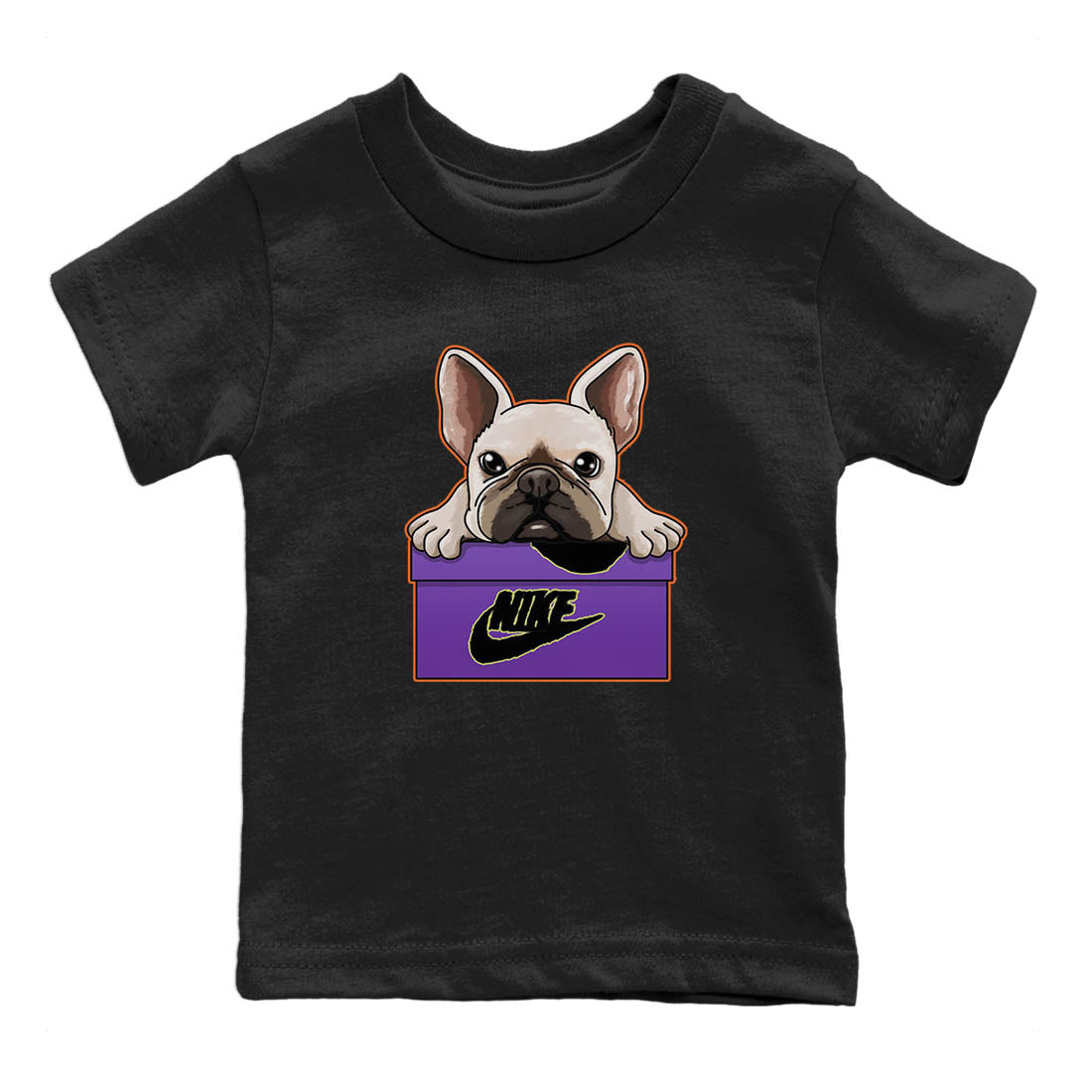 French Bulldog Kids Tops - Air Jordan 4 Canyon Purple