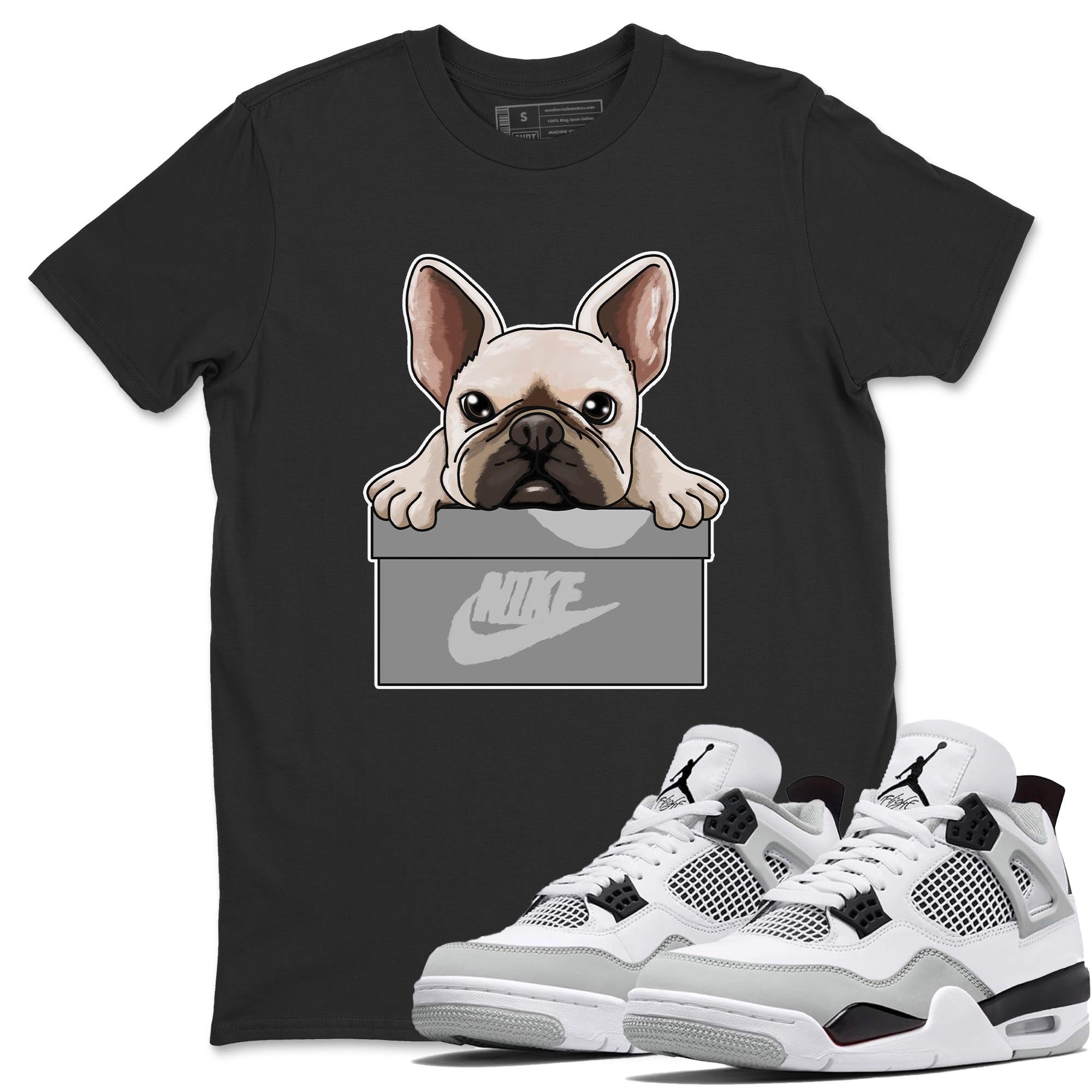 French Bulldog Unisex Tops - Air Jordan 4 Military Black