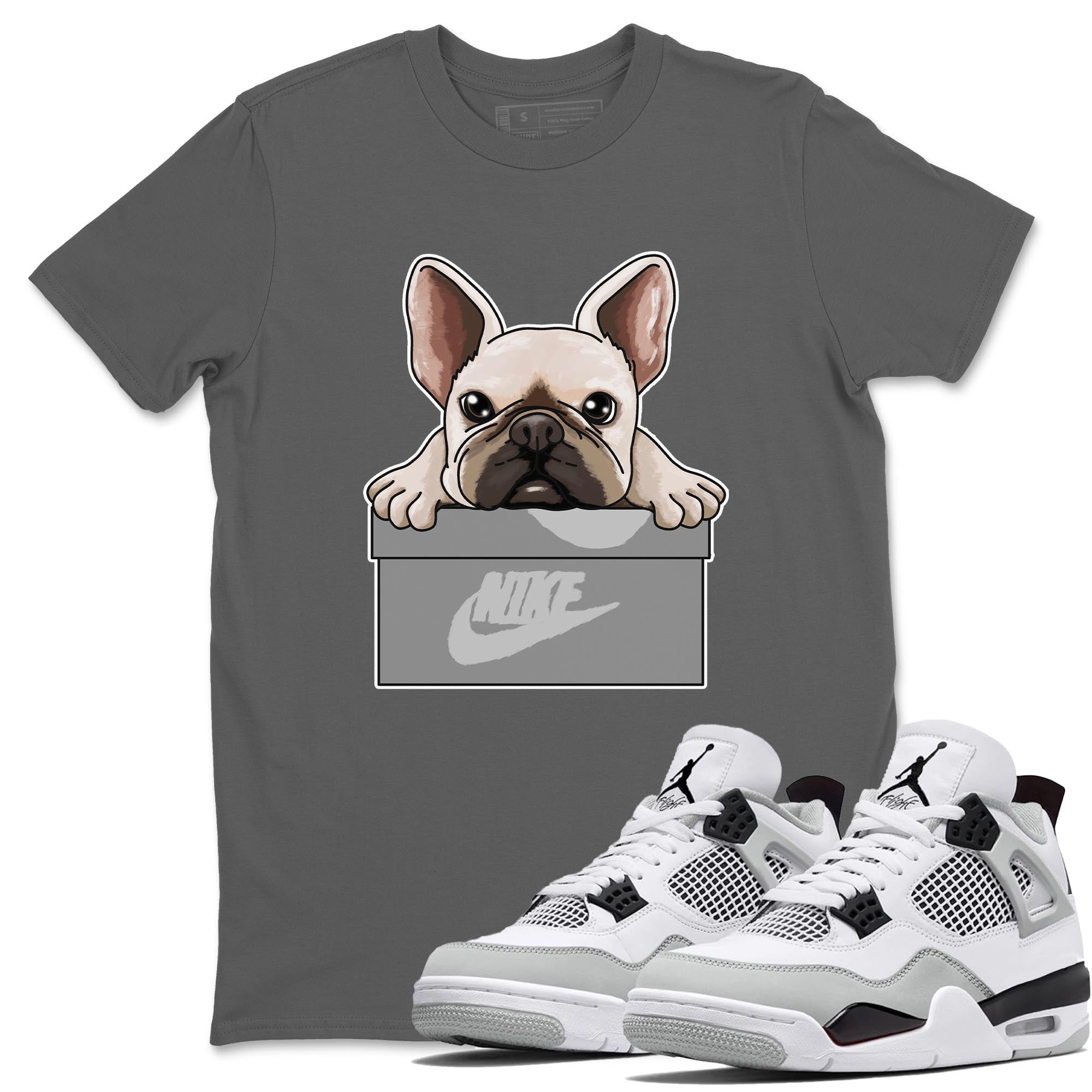 French Bulldog Unisex Tops - Air Jordan 4 Military Black