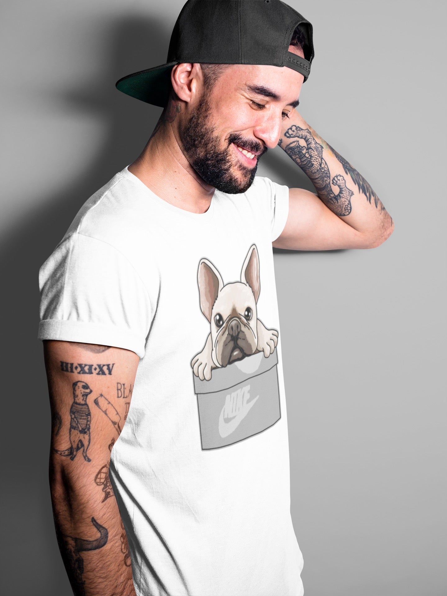 French Bulldog Unisex Tops - Air Jordan 4 Military Black