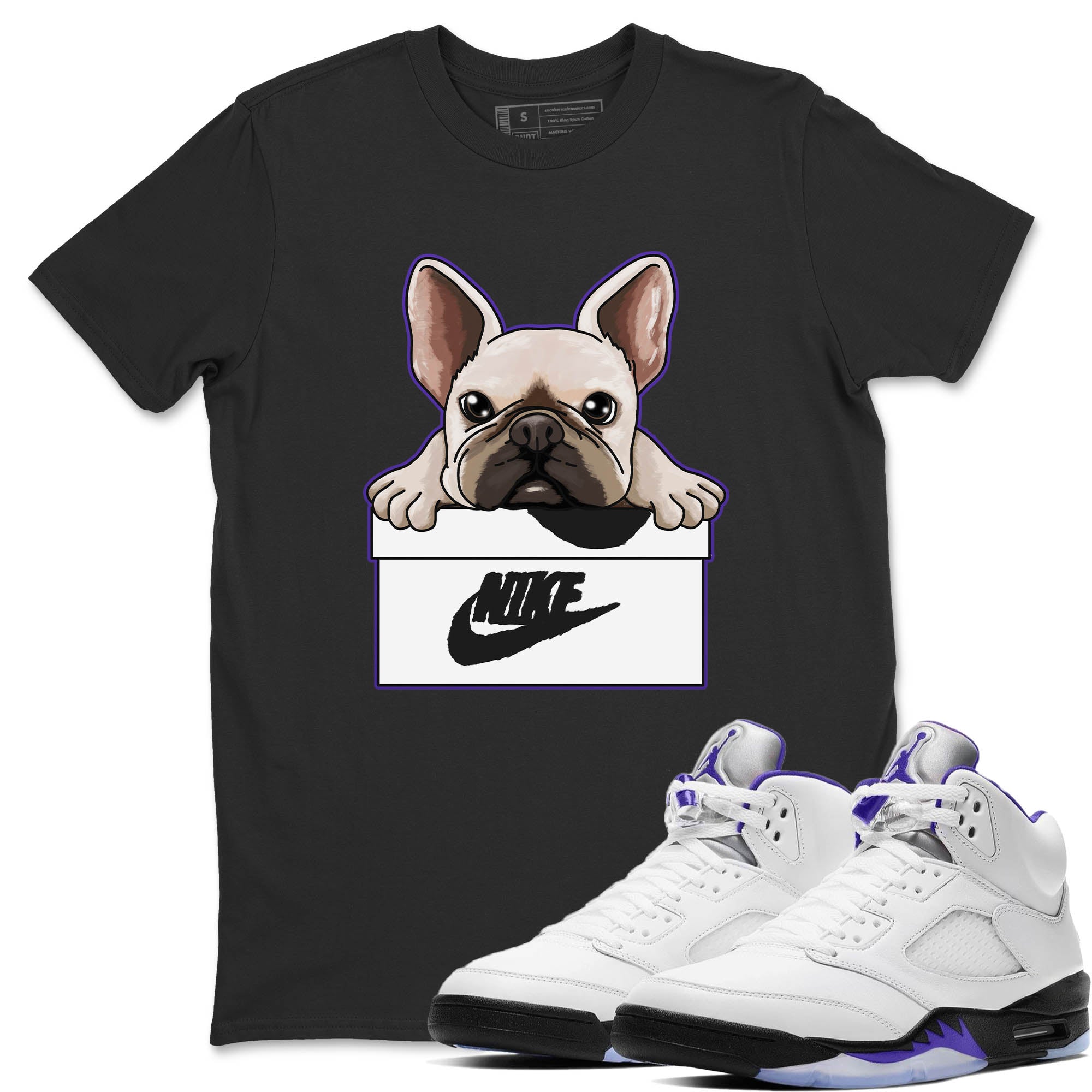 French Bulldog Unisex Tops - Air Jordan 5 Concord