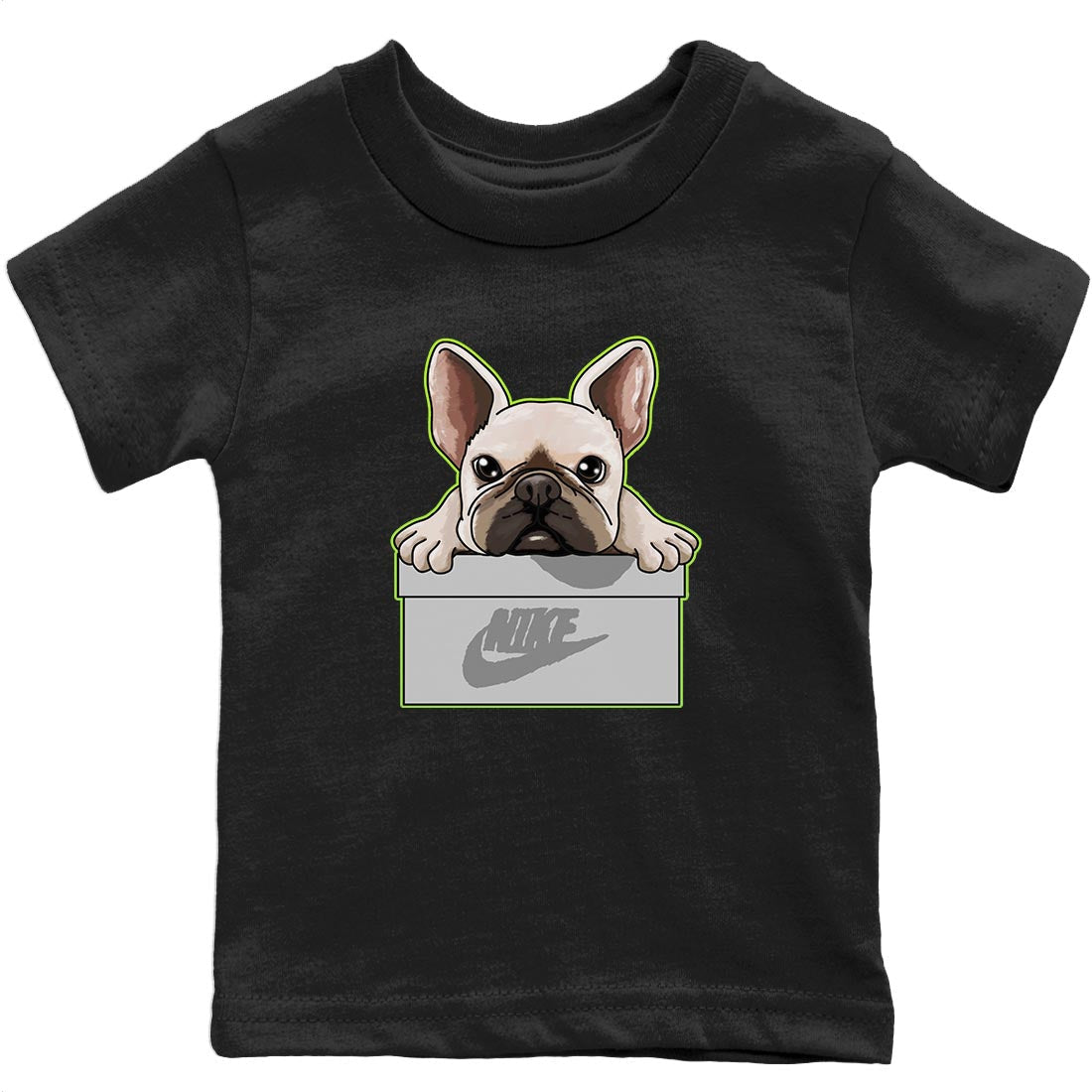 French Bulldog Kids Tops - Air Jordan 5 Green Bean