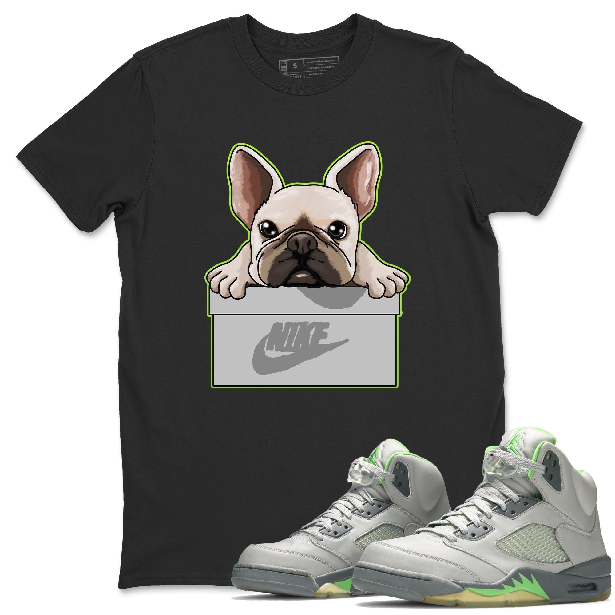 French Bulldog Unisex Tops - Air Jordan 5 Green Bean