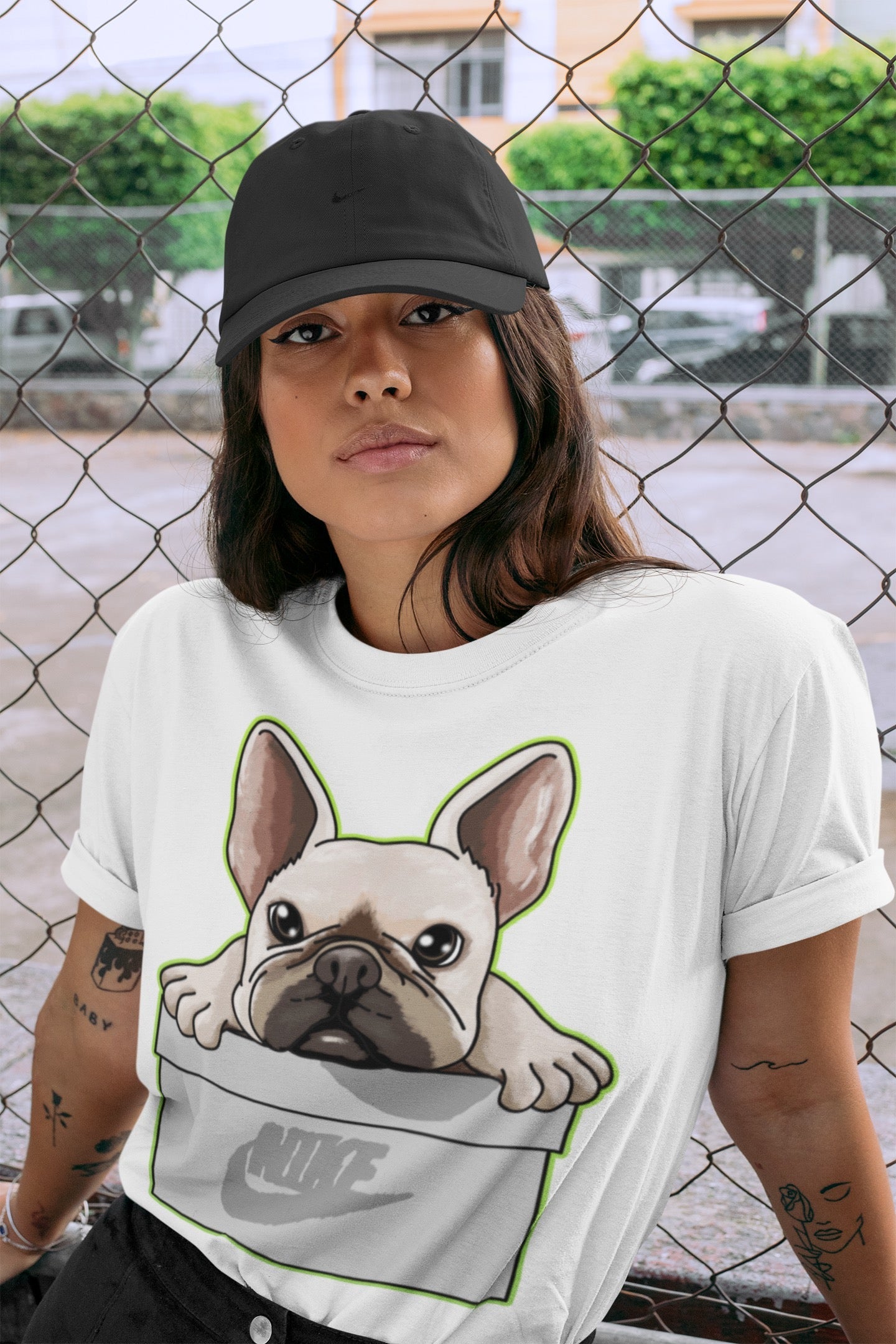 French Bulldog Unisex Tops - Air Jordan 5 Green Bean