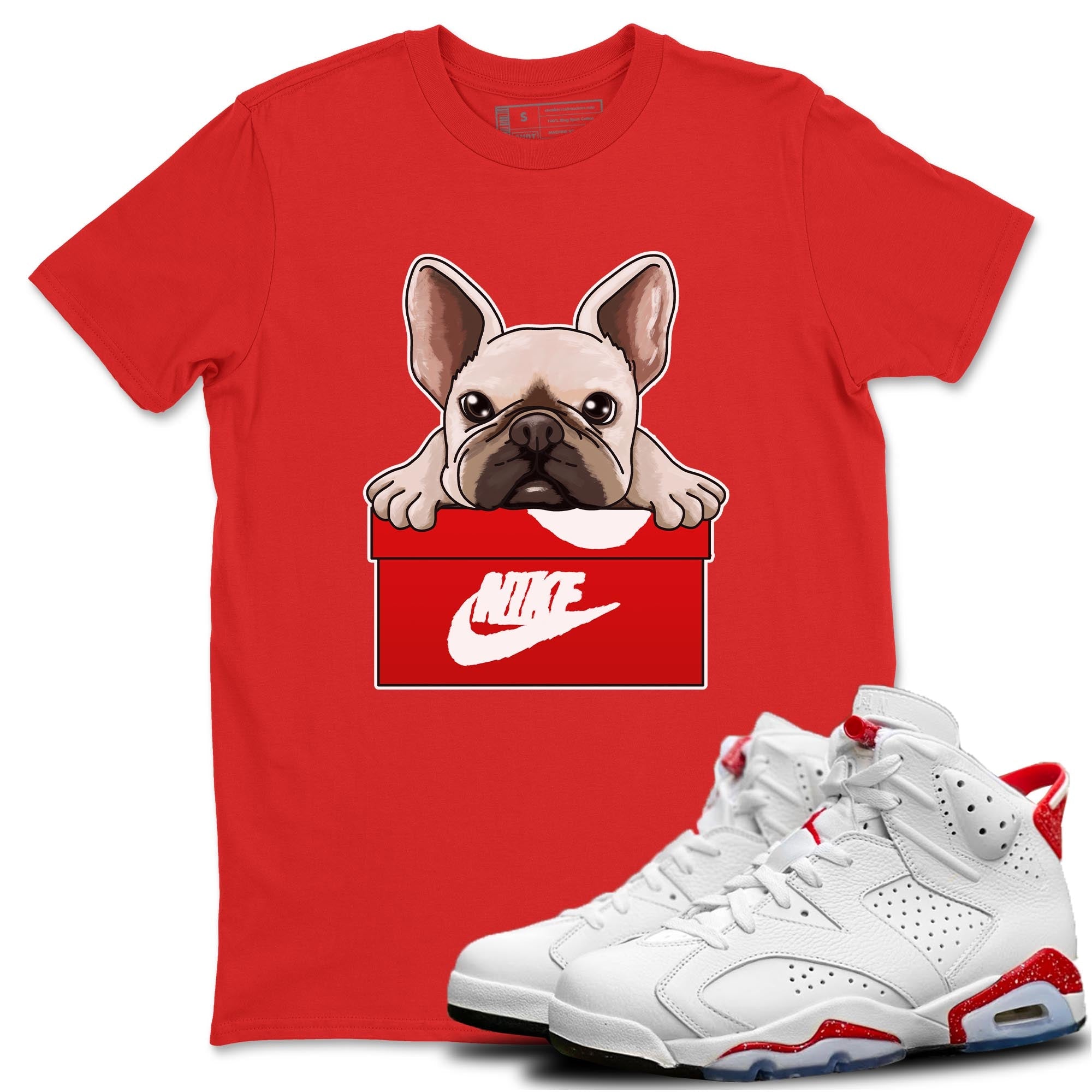French Bulldog Unisex Tops - Air Jordan 6 Red Velvet Cookies