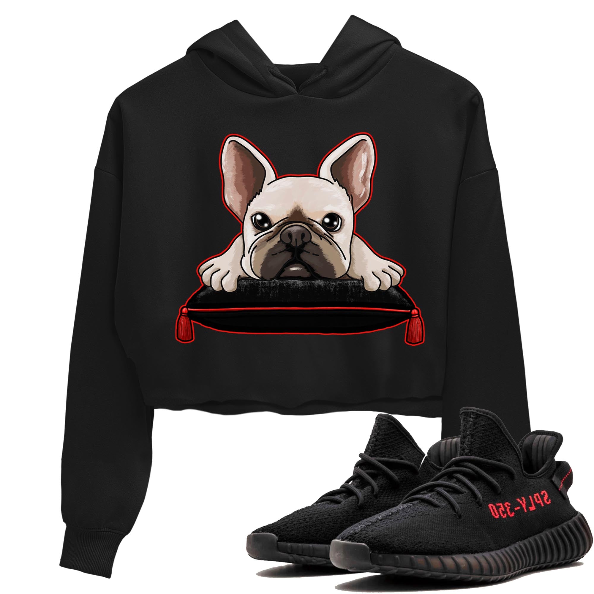 French Bulldog snkmatch Women's Top - Yeezy 350 Bred