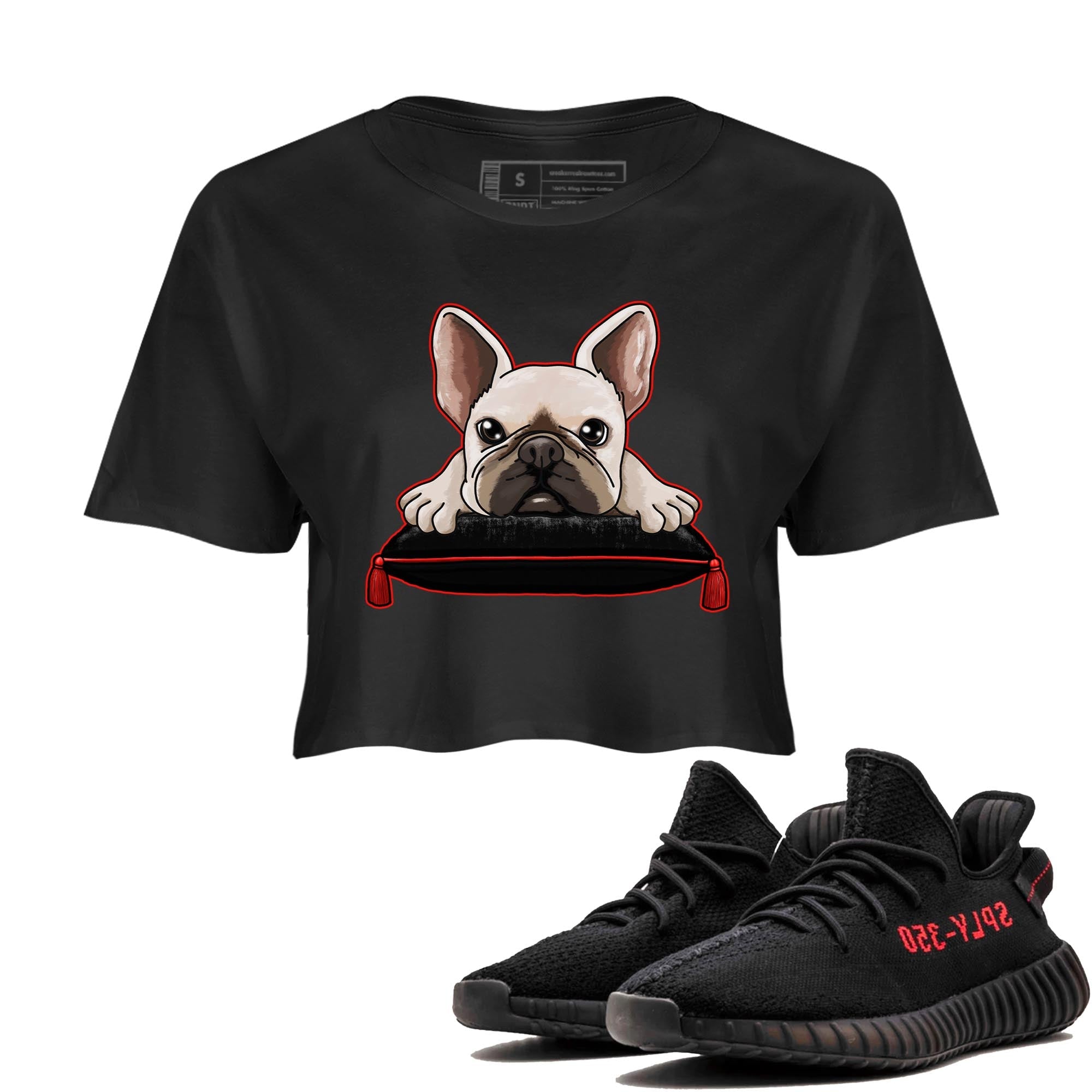 French Bulldog snkmatch Women's Top - Yeezy 350 Bred