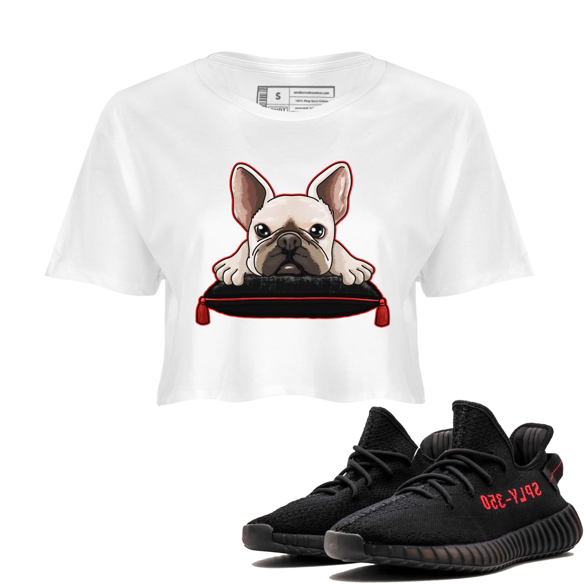 French Bulldog snkmatch Women's Top - Yeezy 350 Bred