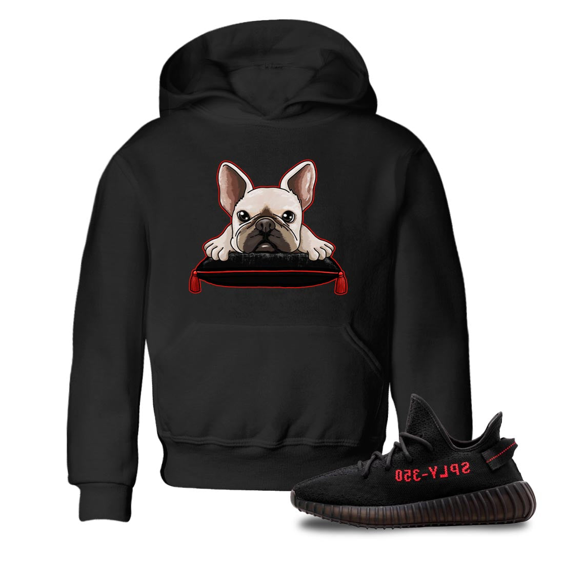 French Bulldog snkmatch Tee Kids - Yeezy 350 Bred