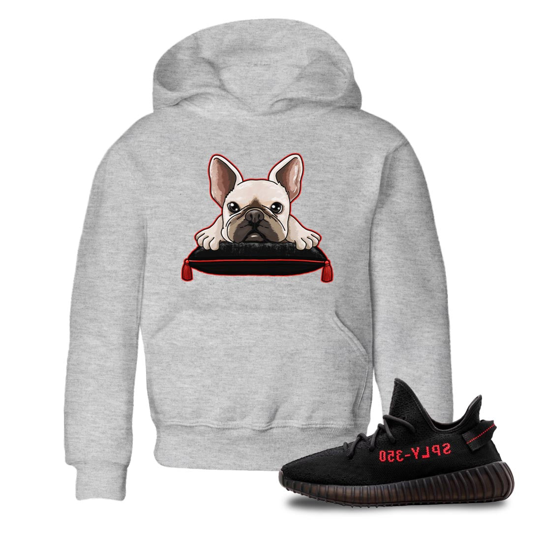 French Bulldog snkmatch Tee Kids - Yeezy 350 Bred