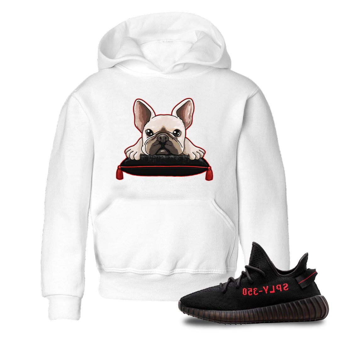 French Bulldog snkmatch Tee Kids - Yeezy 350 Bred