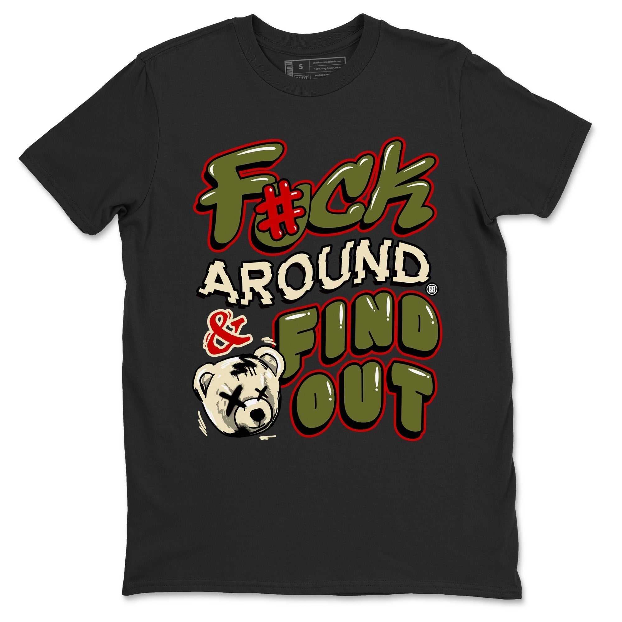 Fuck Around And Find Out snkmatch Tees - Air Jordan 1 Travis Scott Medium Olive
