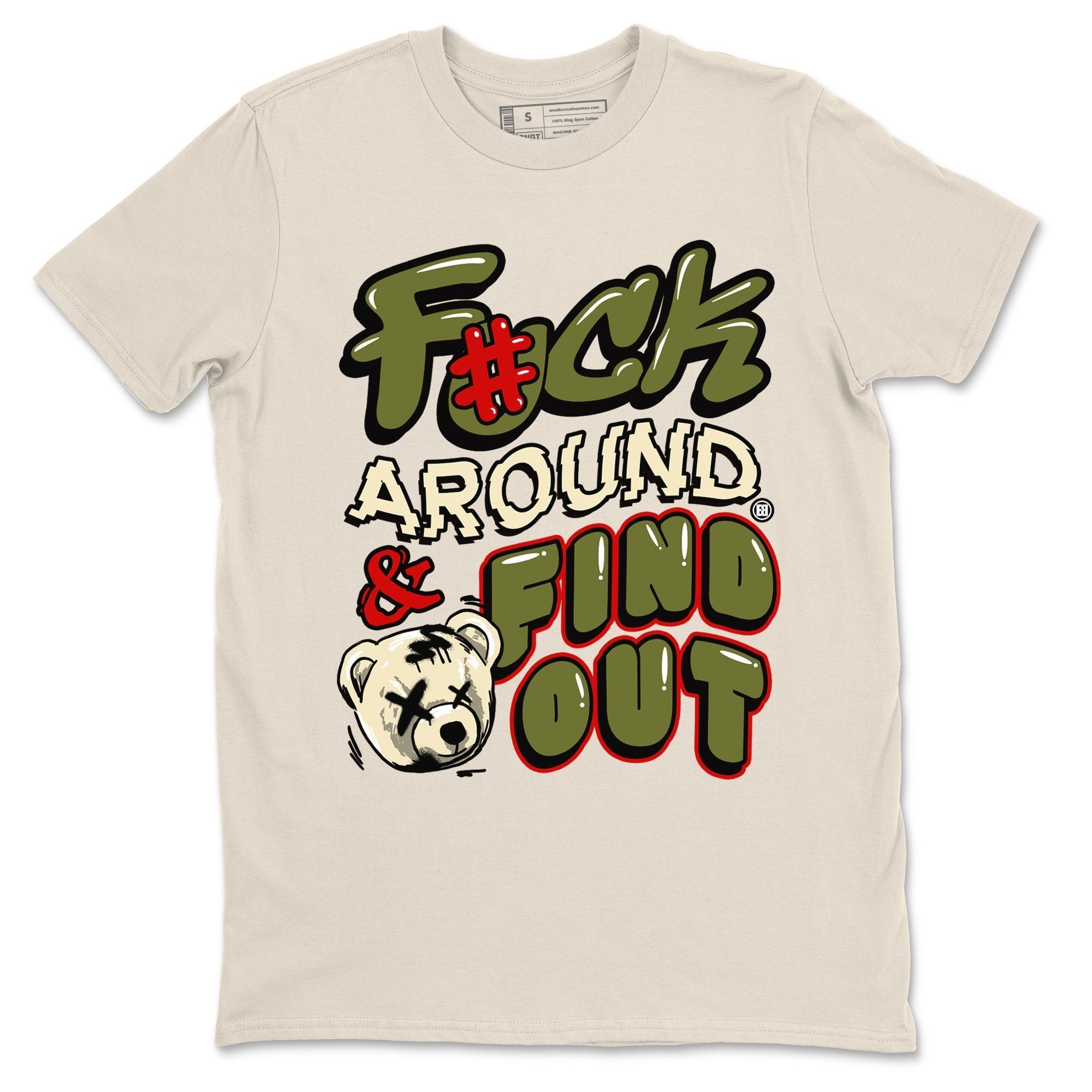 Fuck Around And Find Out snkmatch Tees - Air Jordan 1 Travis Scott Medium Olive